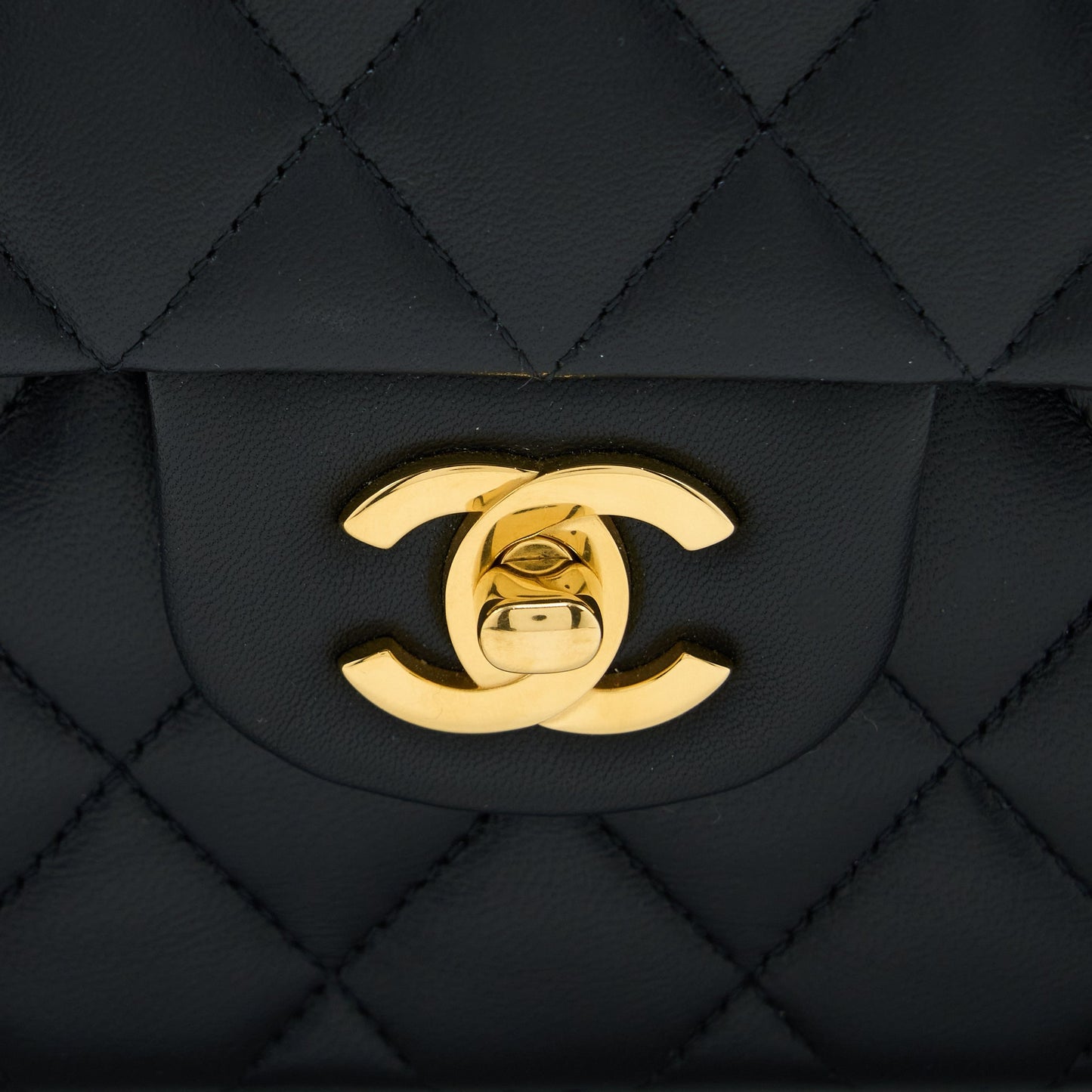 Chanel Small Classic Double Flap Bag Lambskin Black  (Microchip)