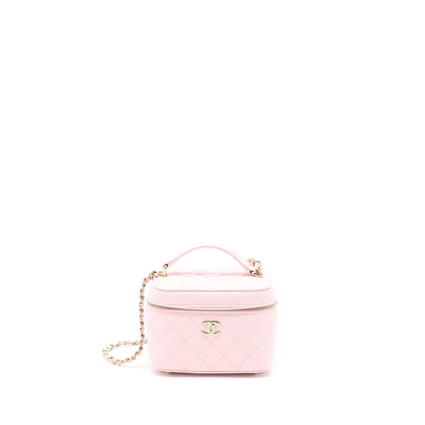 Chanel 22S Top Handle Vanity Bag Caviar Light Pink L (Microchip)