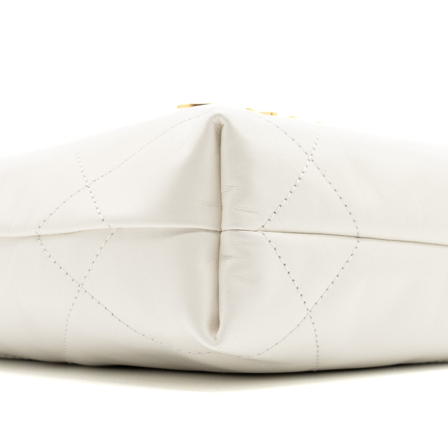 Chanel Mini 22 bag shiny calfskin white  (microchip)