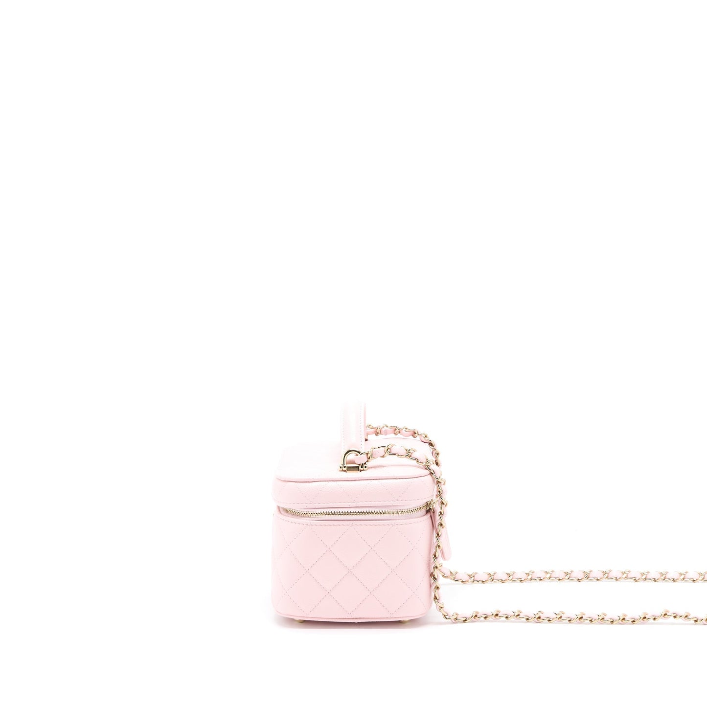 Chanel 22S Top Handle Vanity Bag Caviar Light Pink L (Microchip)