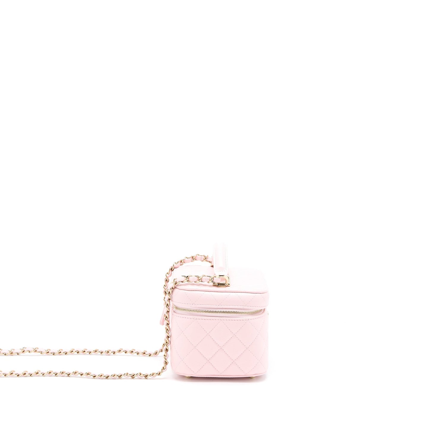 Chanel 22S Top Handle Vanity Bag Caviar Light Pink L (Microchip)