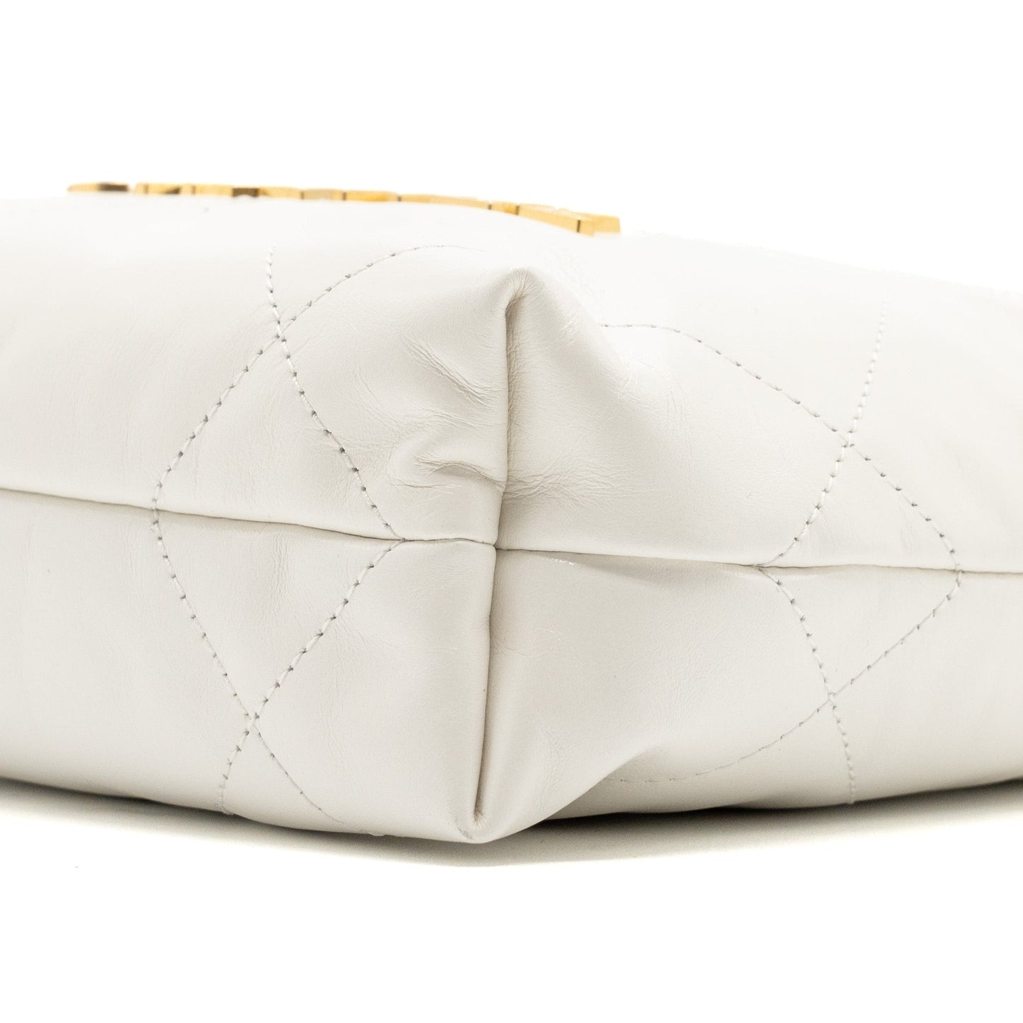 Chanel Mini 22 bag shiny calfskin white  (microchip)