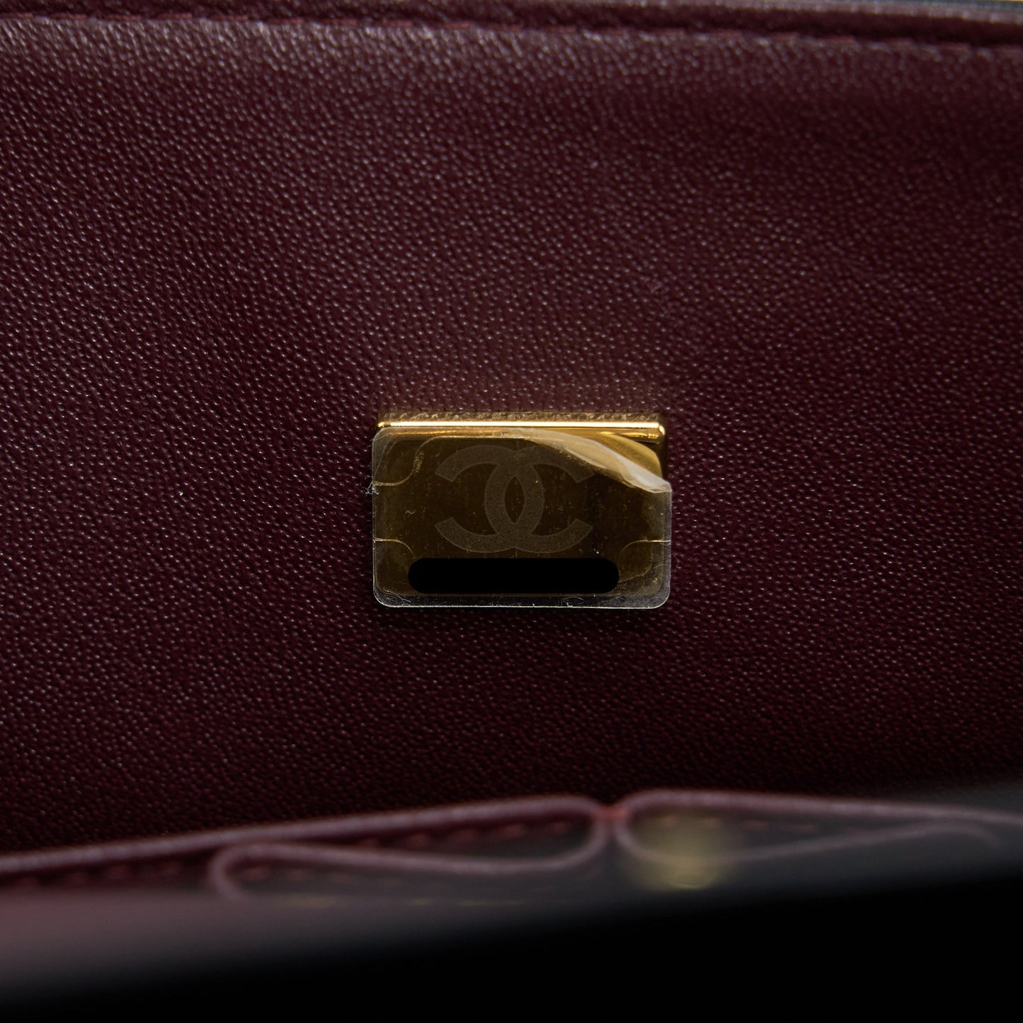 Chanel Small Classic Double Flap Bag Lambskin Black  (Microchip)