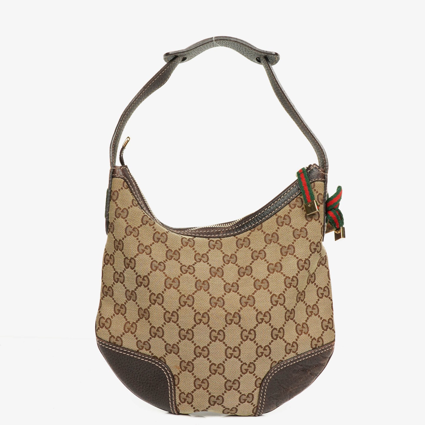 Gucci Beige And Ebony Monogram GG Canvas Small Princy Shoulder Bag