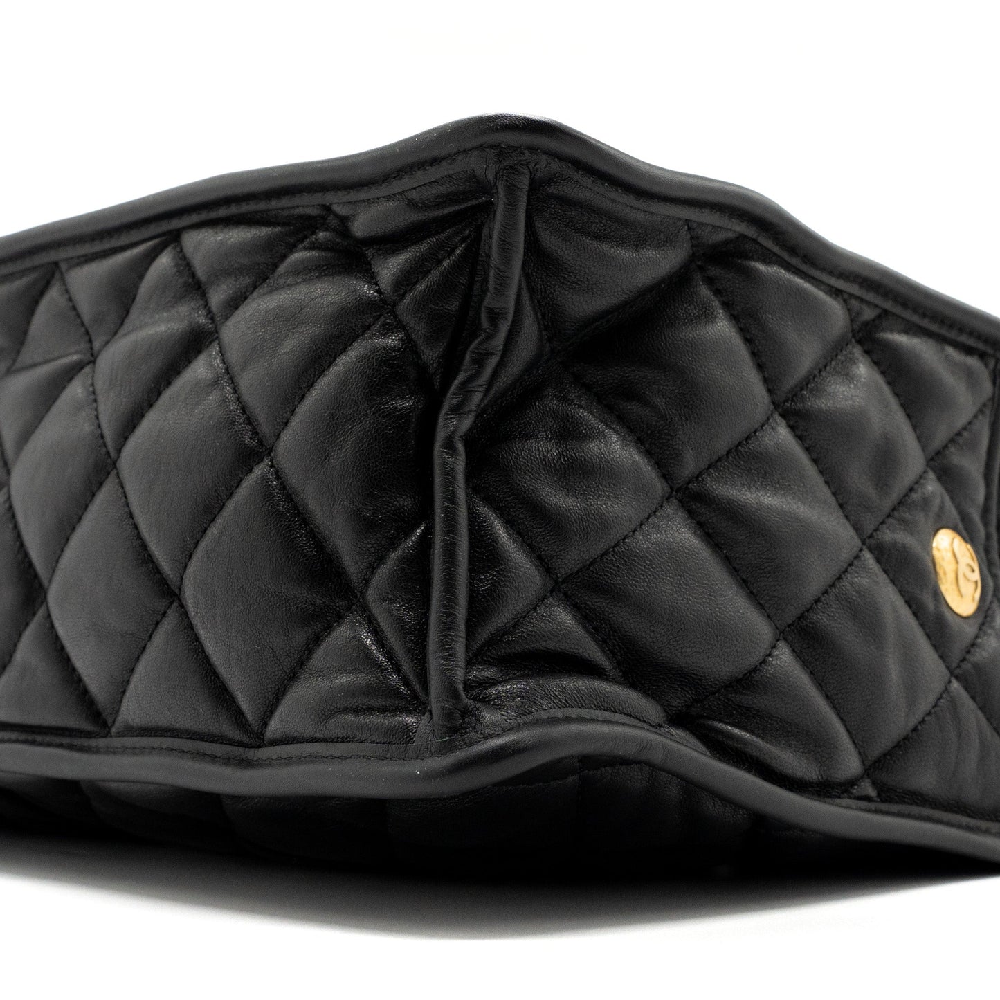 Chanel large tote bag Lambskin black brushed
