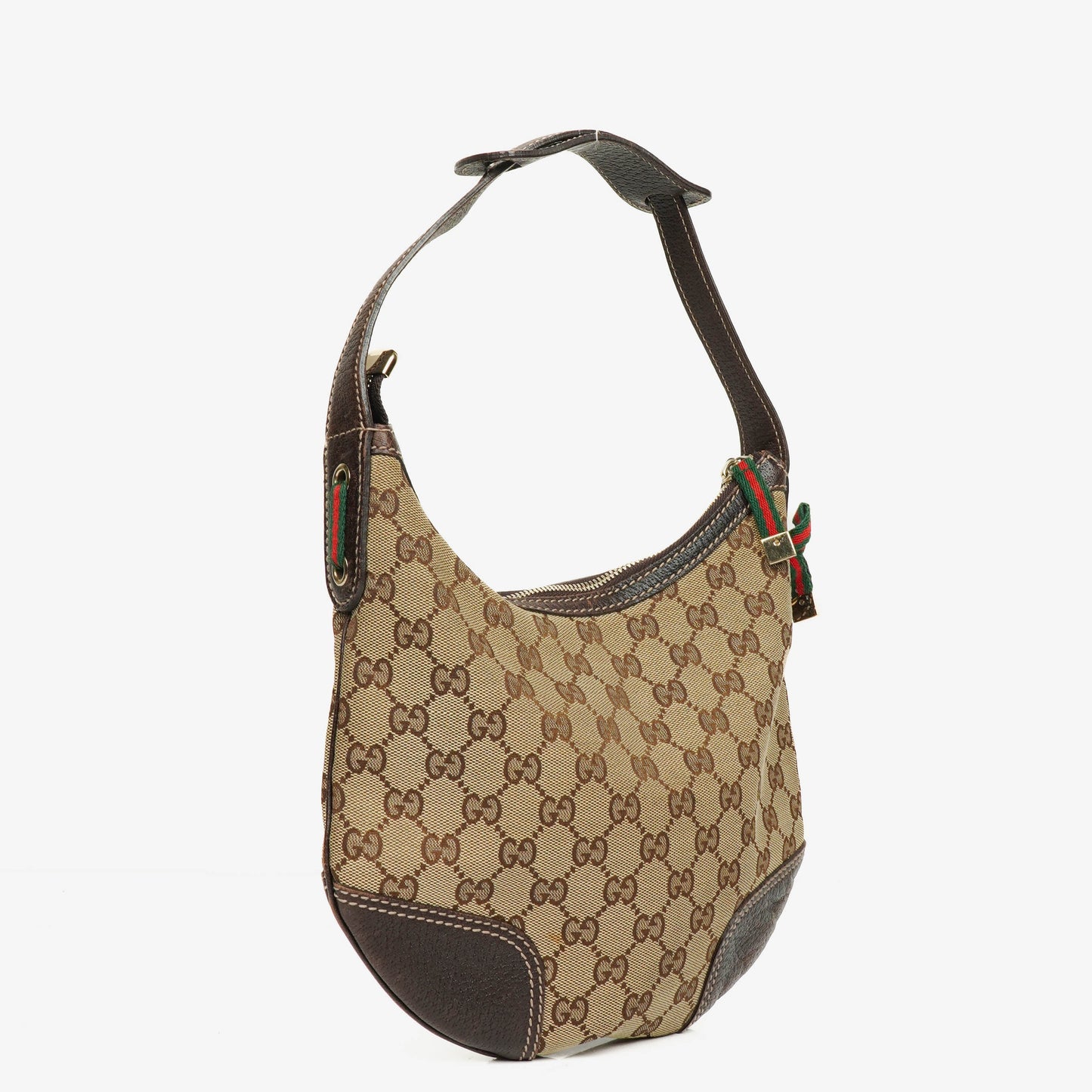 Gucci Beige And Ebony Monogram GG Canvas Small Princy Shoulder Bag