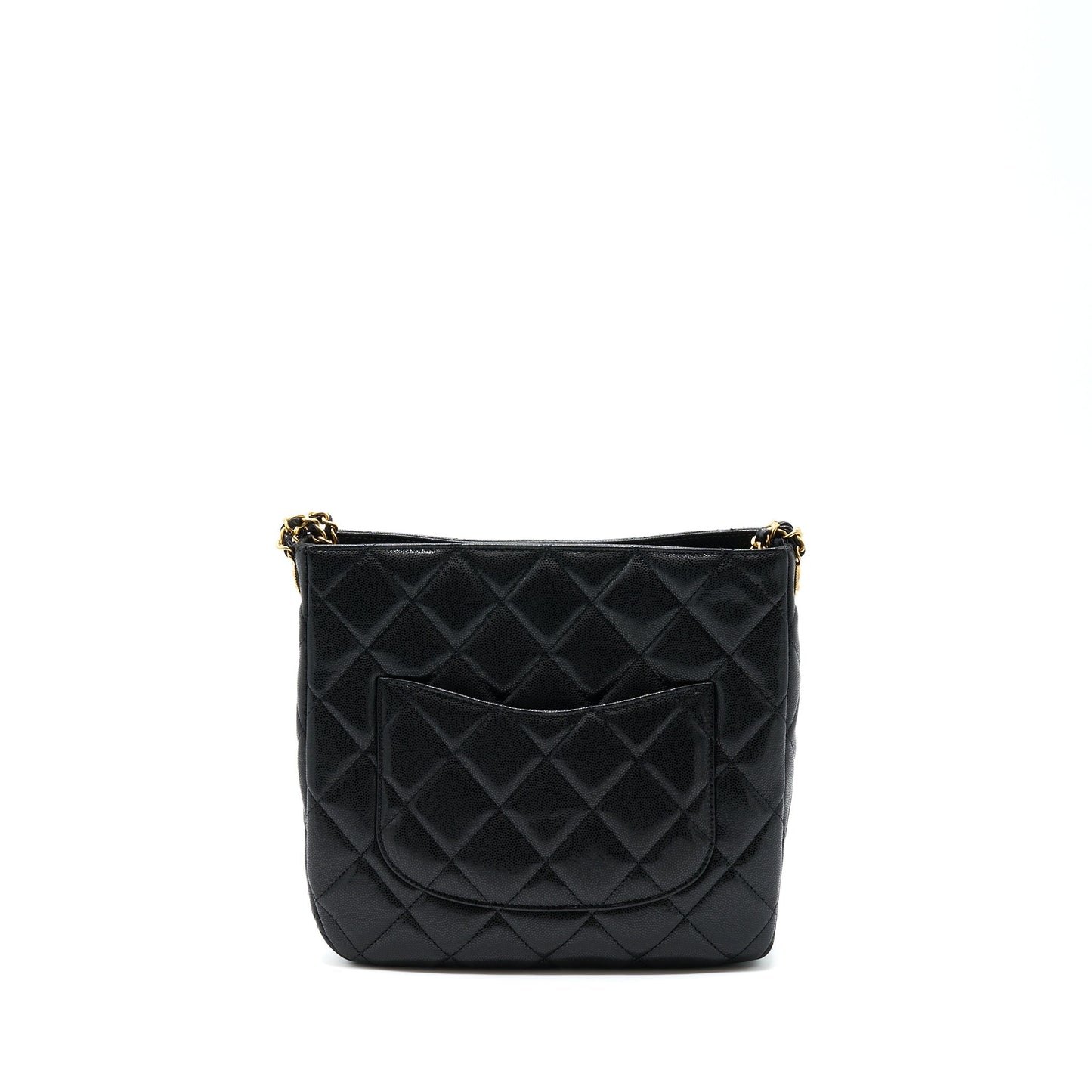 Chanel 22A Twist Your Buttons Hobo Shoulder Bag Caviar Black