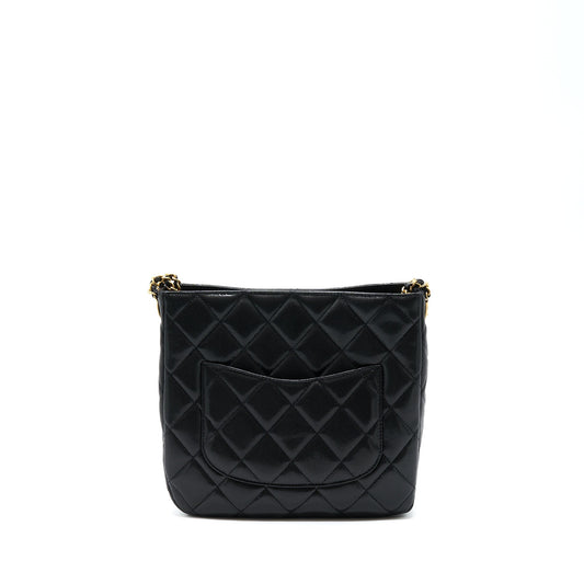 Chanel 22A Twist Your Buttons Hobo Shoulder Bag Caviar Black