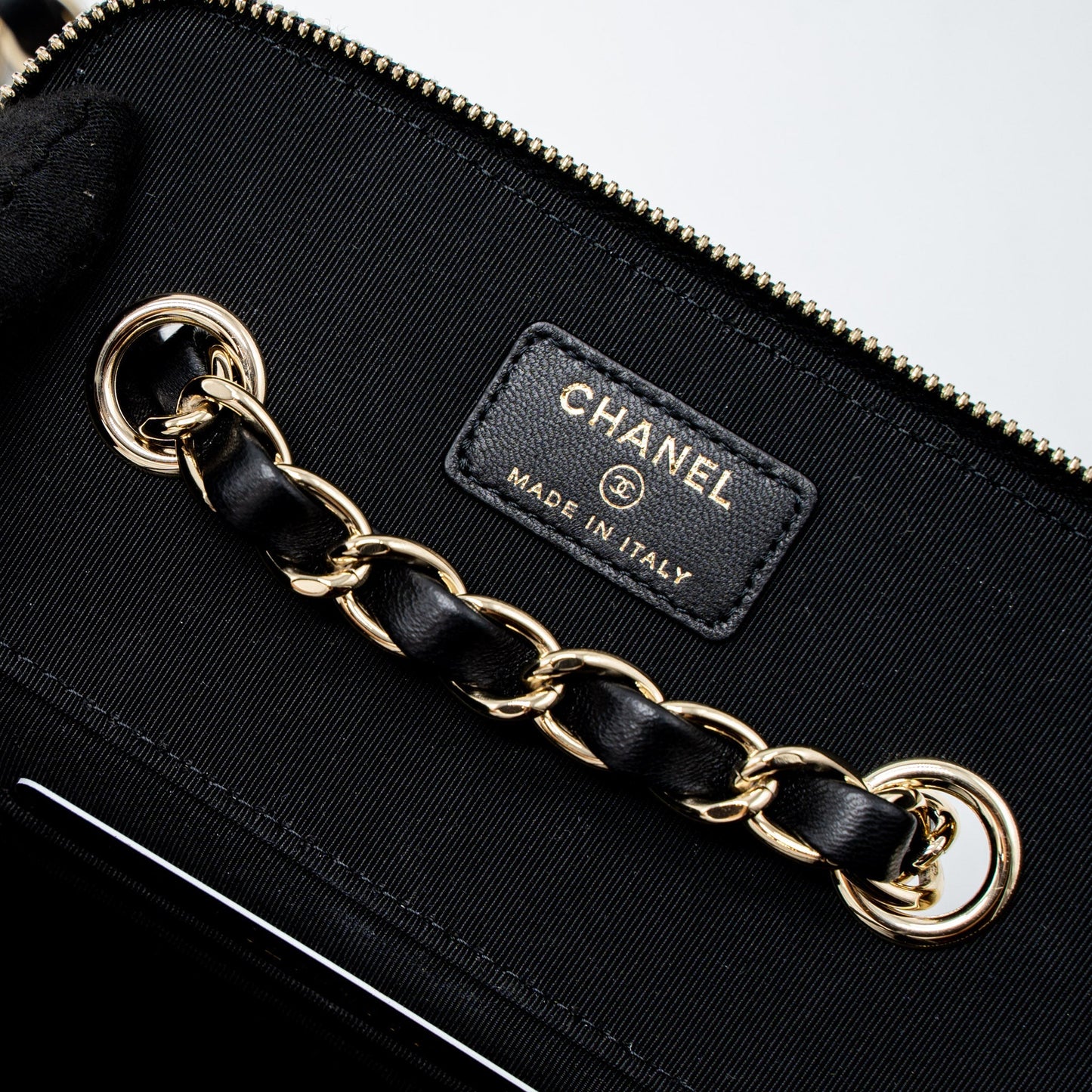 Chanel Long Vanity with Giant Chain Tweed/Lambskin Black L