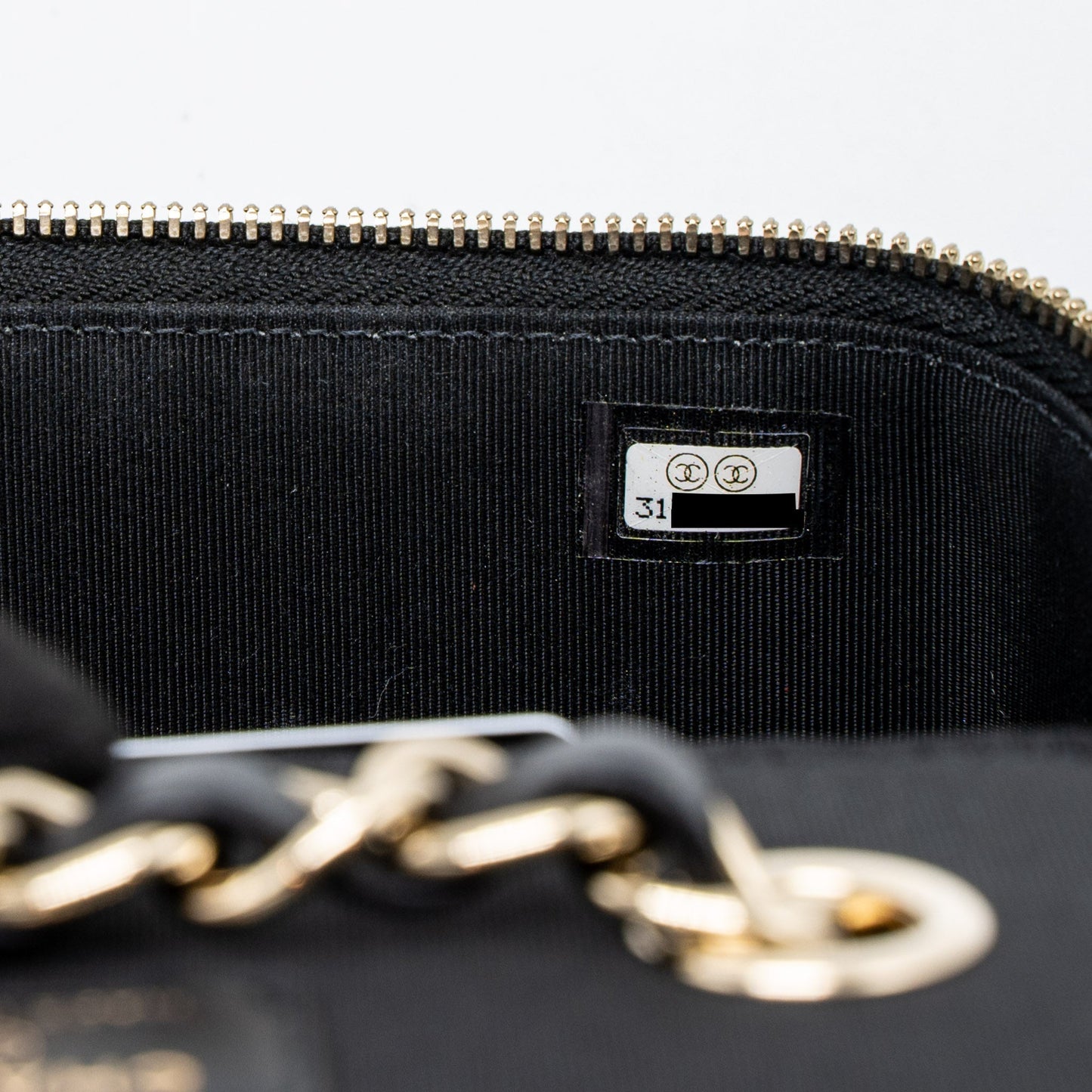Chanel Long Vanity with Giant Chain Tweed/Lambskin Black L