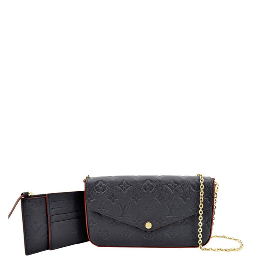 Louis Vuitton  Felicie Monogram Empreinte Pochette Crossbody Bag Blue