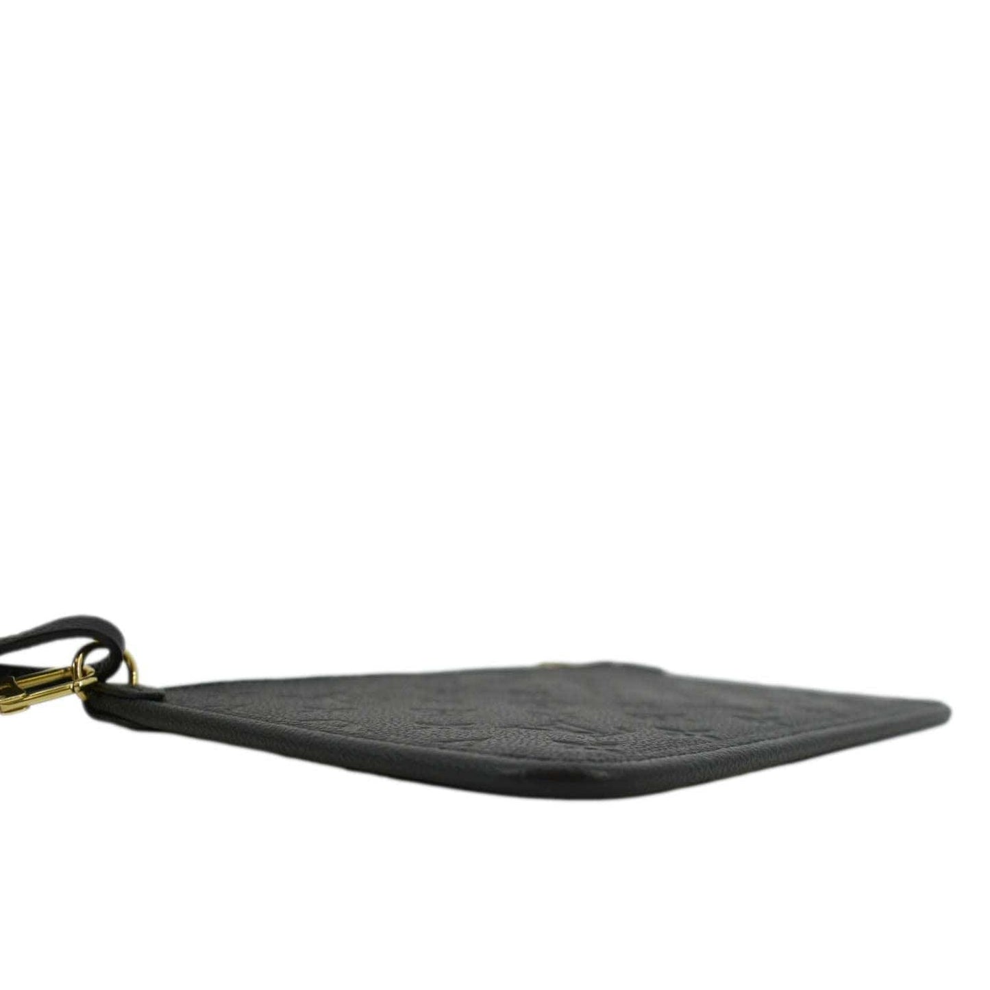 LOUIS VUITTON Neverfull Empreinte Monogram Pochette Wristlet Pouch Black