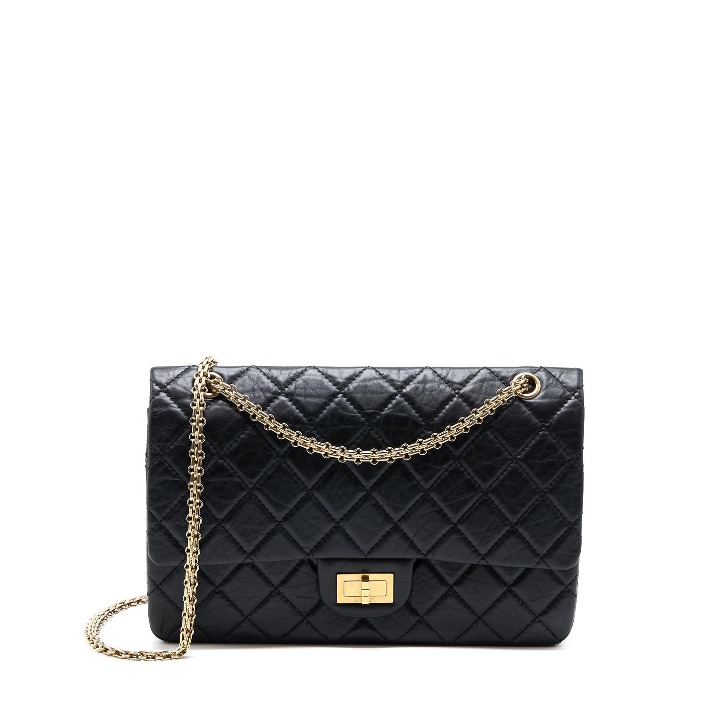 Chanel 2.55 227 Reissue Flap Bag Aged Calfskin Black