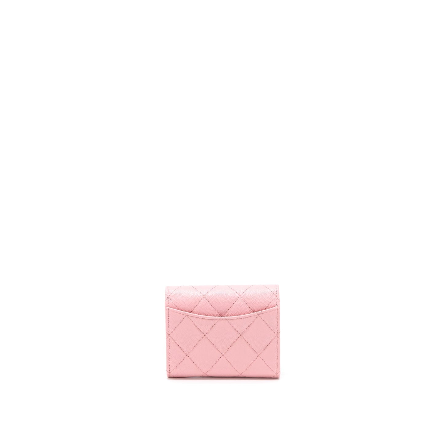 Chanel 22C Flap Card Holder with Chain Caviar Pink L