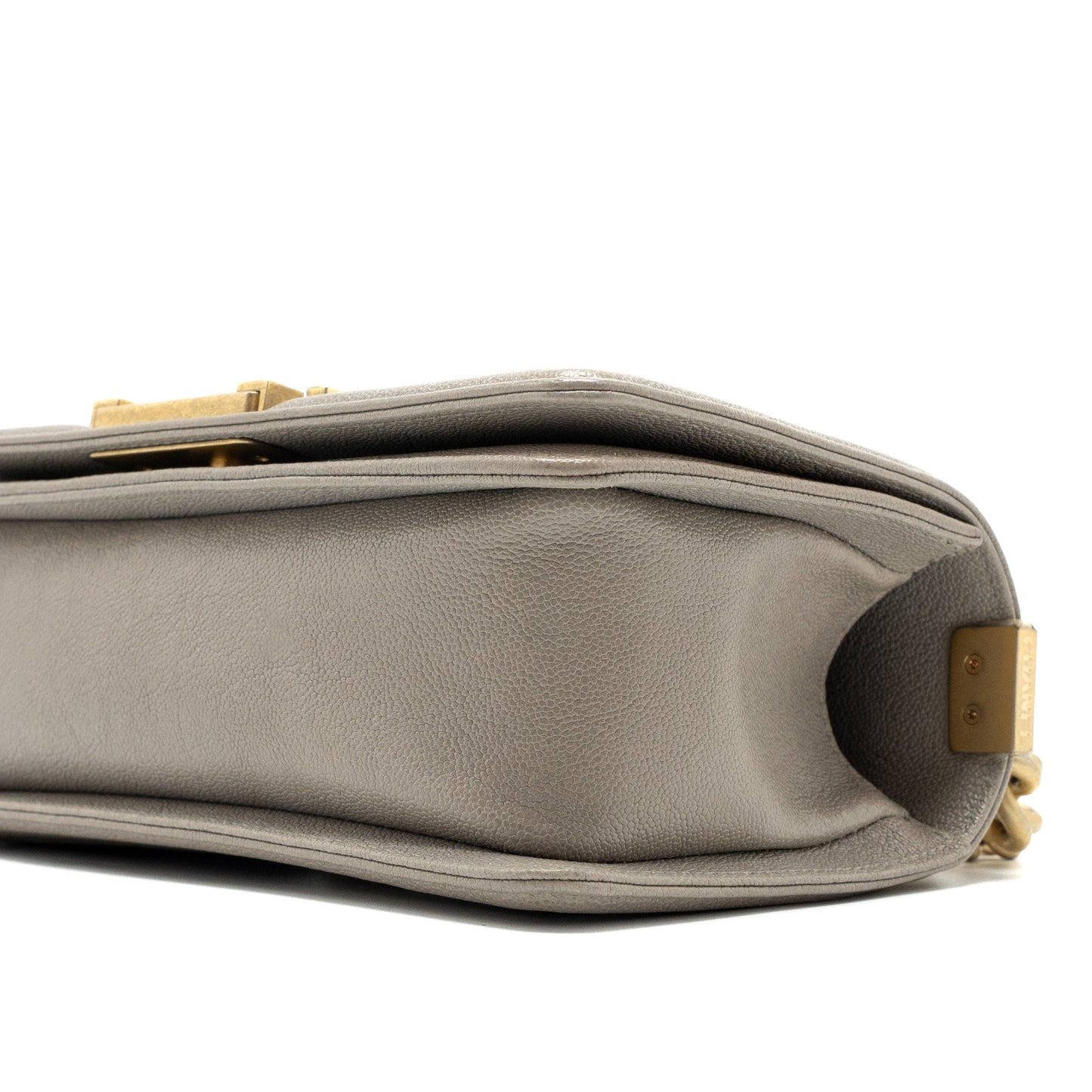 Chanel Small Boy Bag Caviar Light Grey