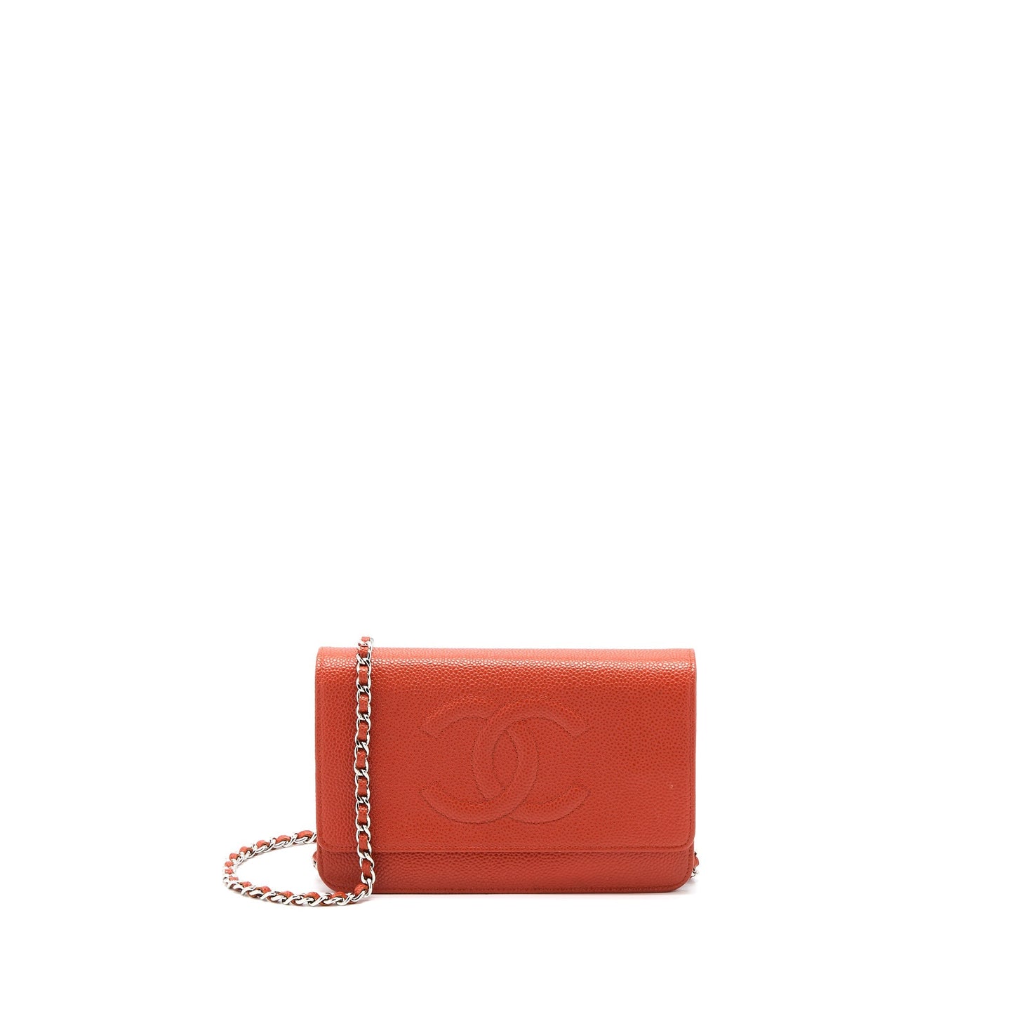 Chanel Wallet On Chain Caviar Orange Red