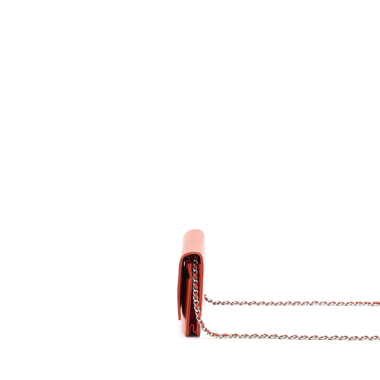 Chanel Wallet On Chain Caviar Orange Red