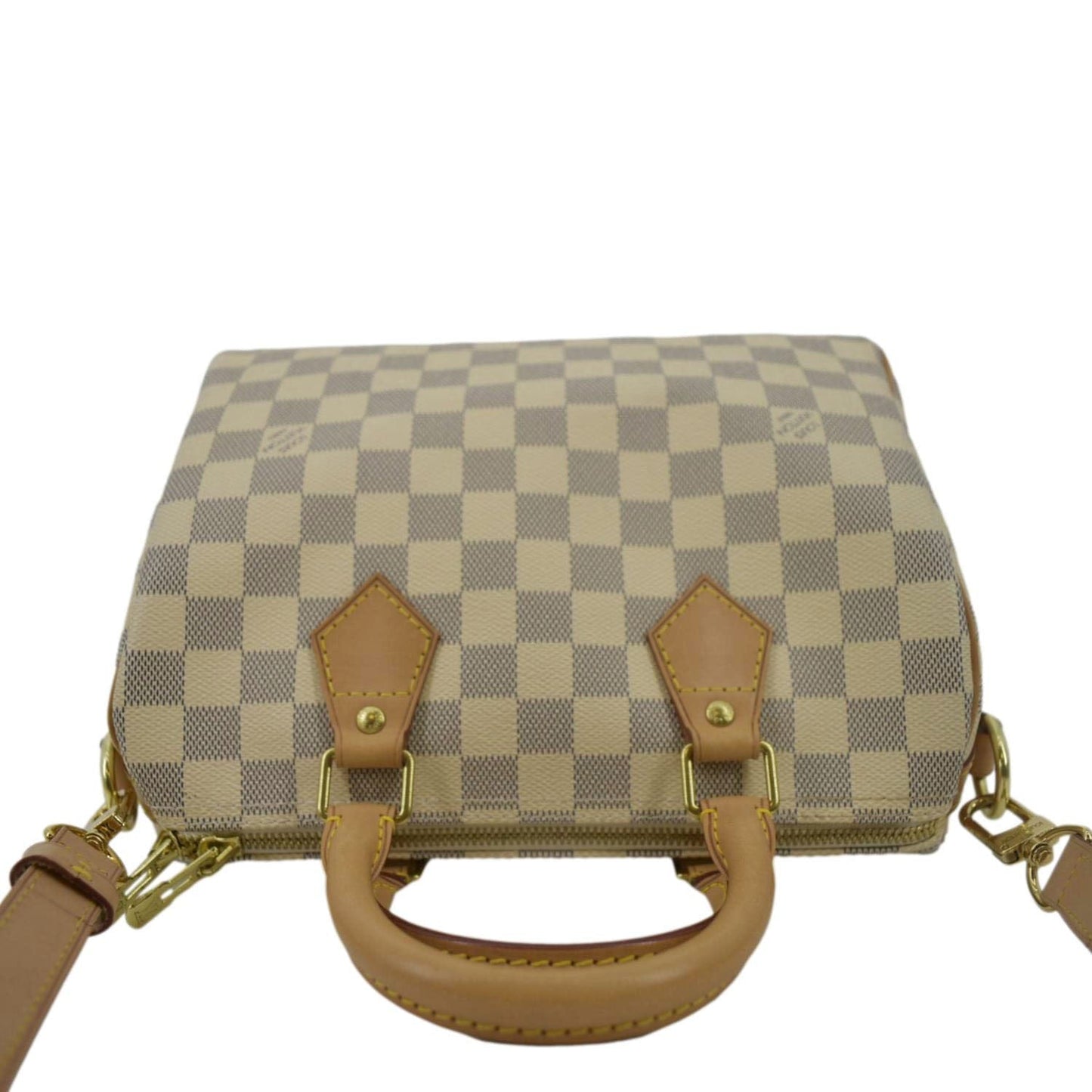 LOUIS VUITTON  25 Bandouliere Damier Azur Satchel Bag White