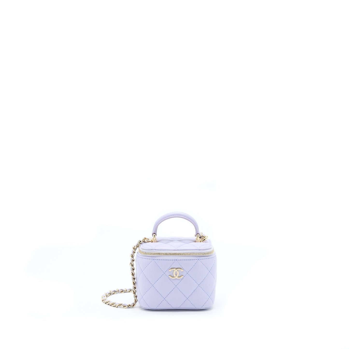 Chanel Top Handle Mini Vanity Case Light Purple L