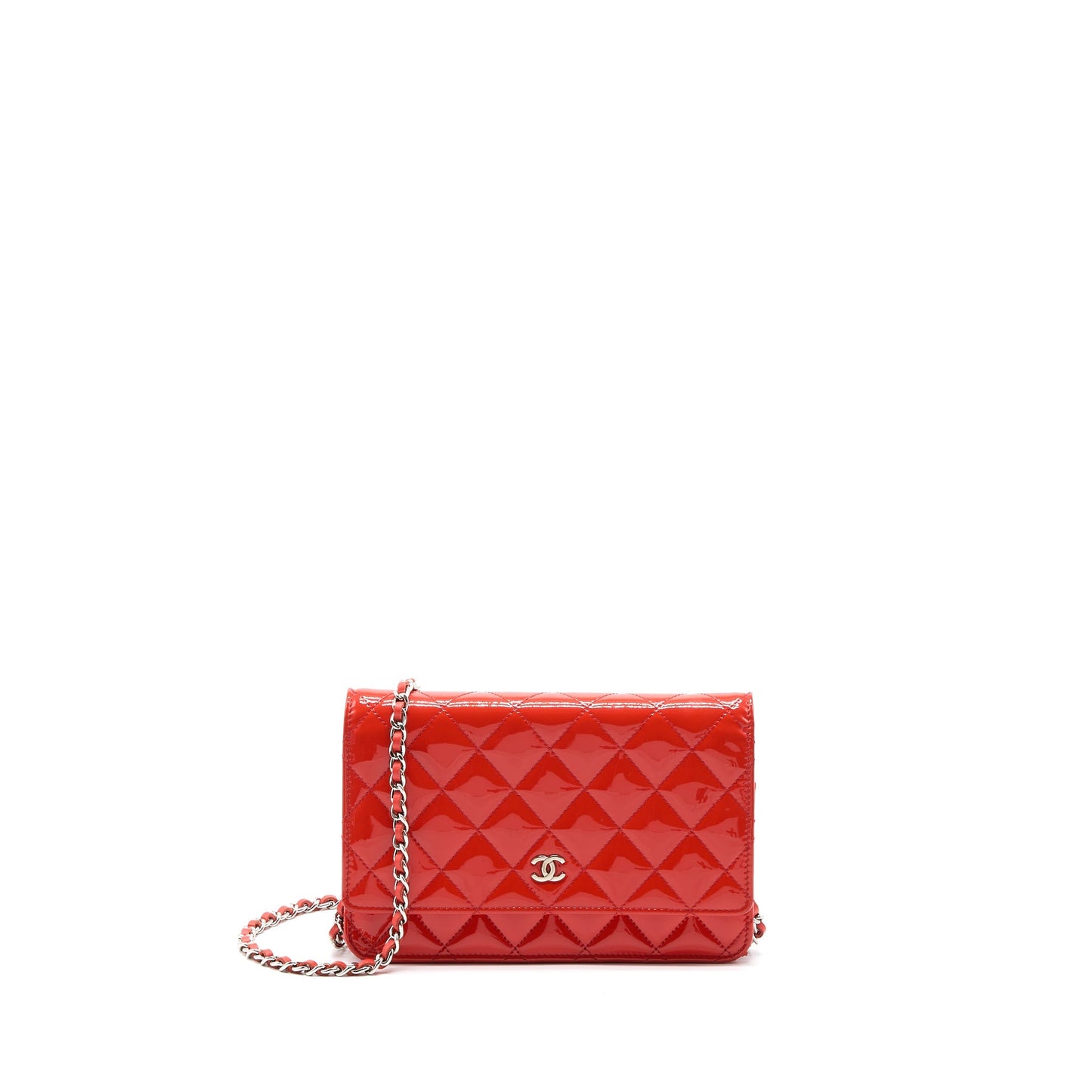 Chanel Classic Wallet On Chain Patent Red