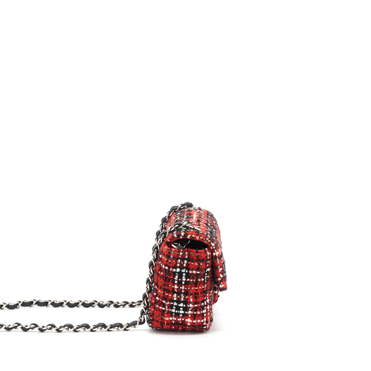 Chanel Mini Rectangular Flap Bag Tweed Red/ Black