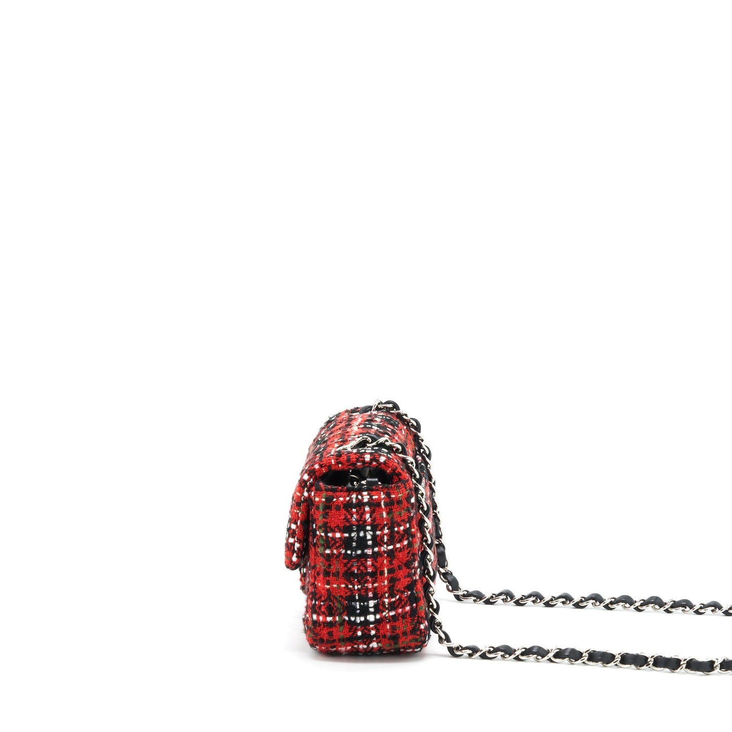 Chanel Mini Rectangular Flap Bag Tweed Red/ Black