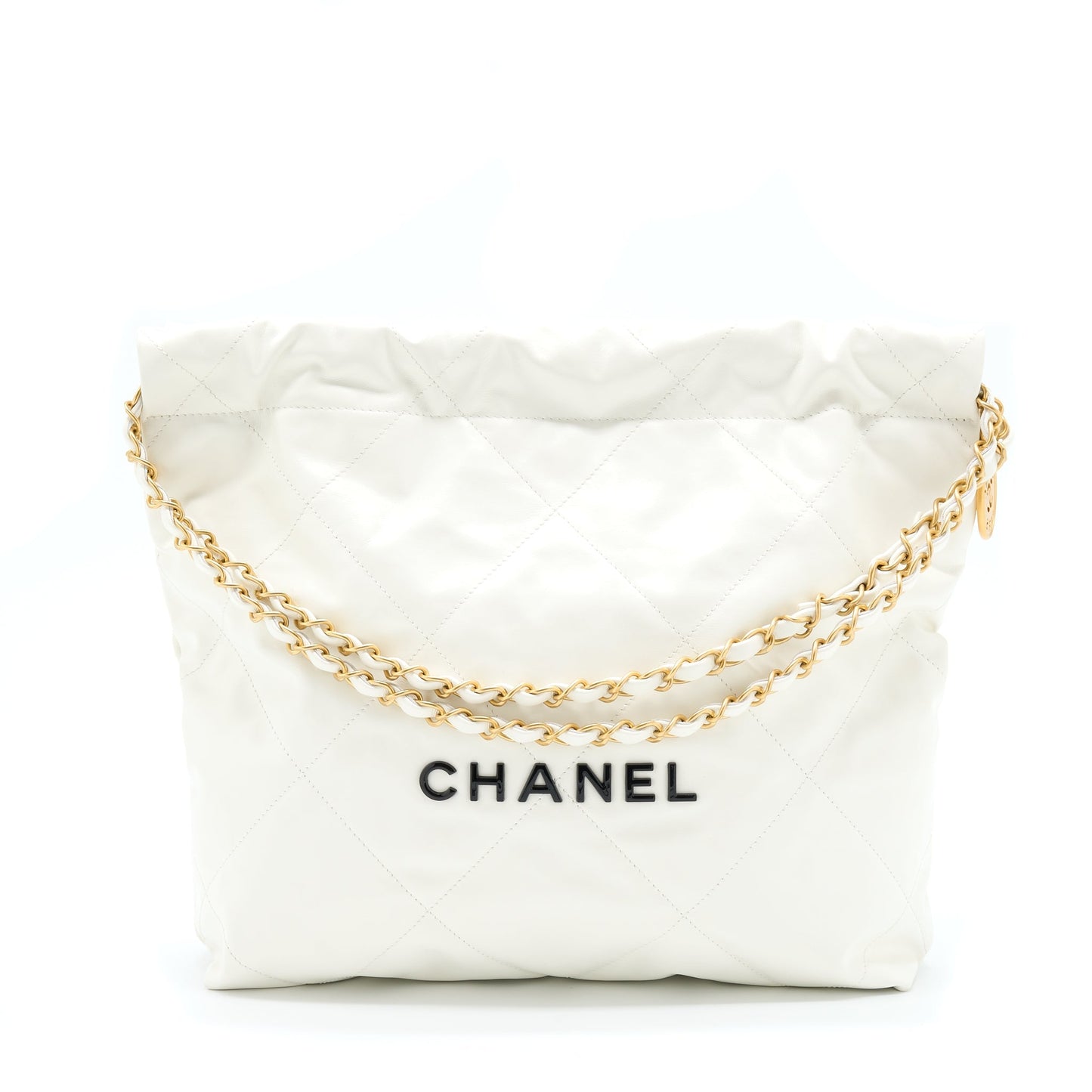 Chanel Small 22 Bag Shiny Calfskin White
