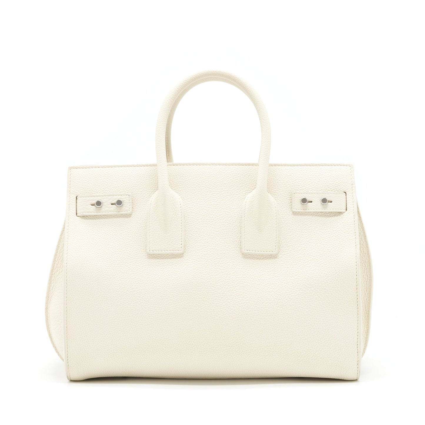 Saint Laurent () Sac De Jour Tote Purse Calfskin White