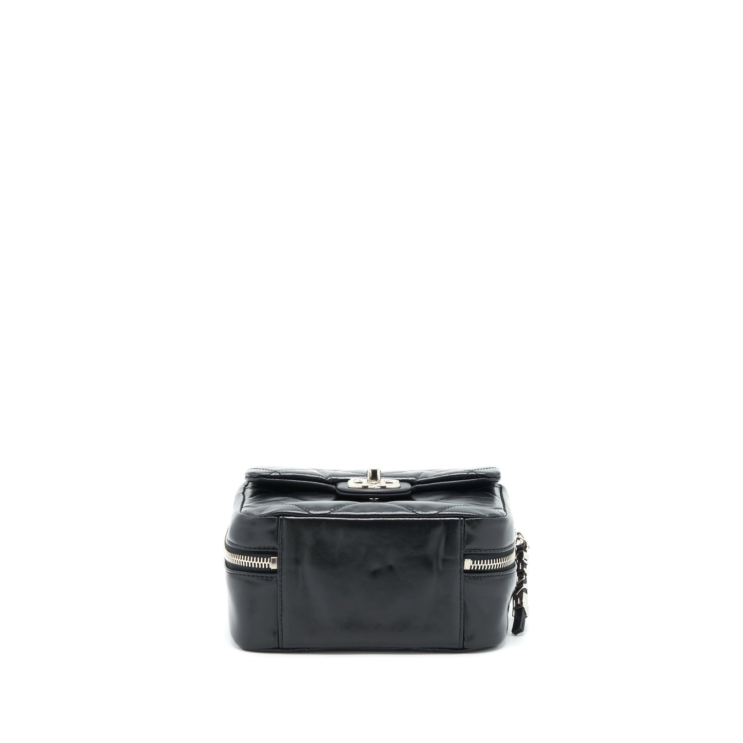 Chanel Quilted Vertical Top Handle Bag Calfskin Black
