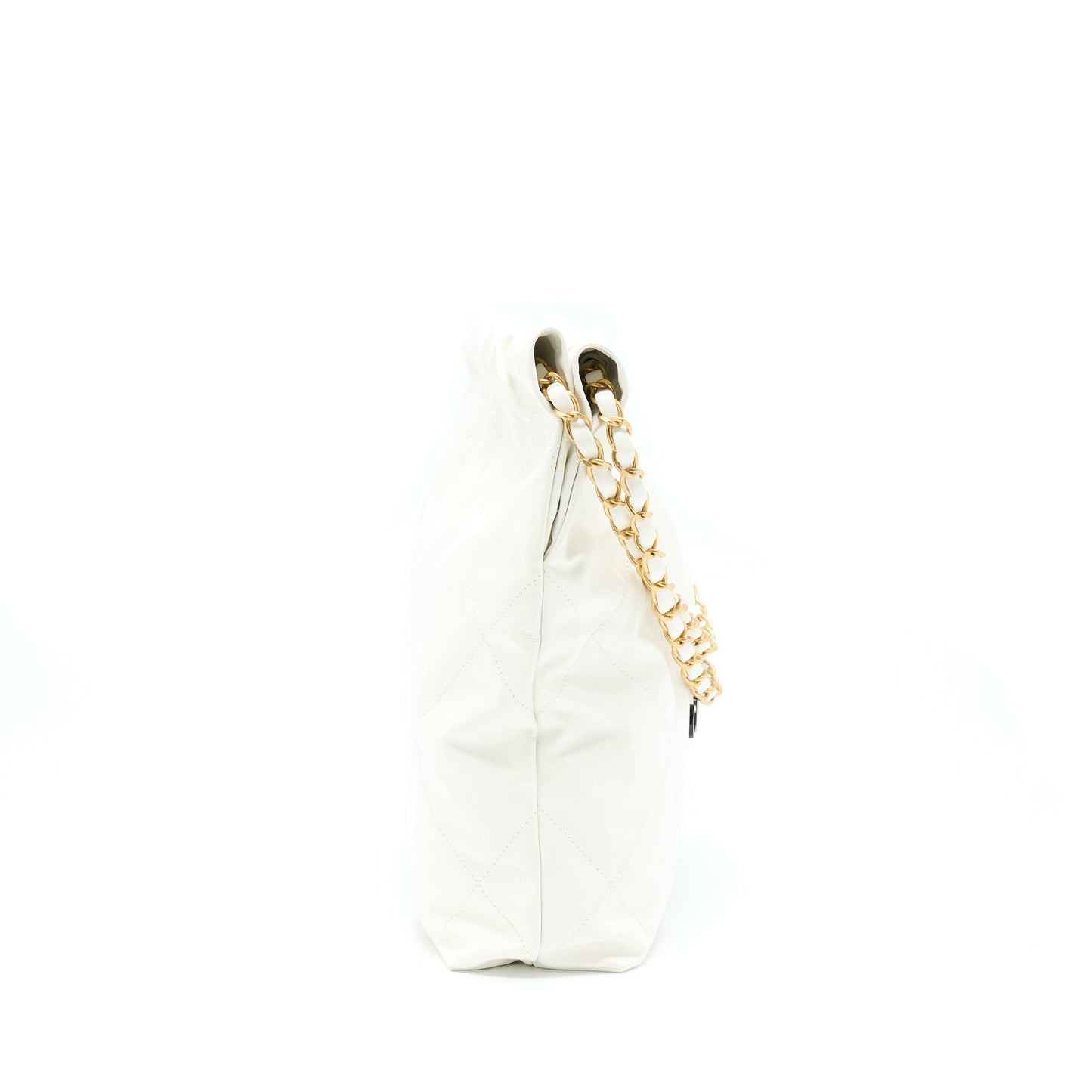 Chanel Small 22 Bag Shiny Calfskin White
