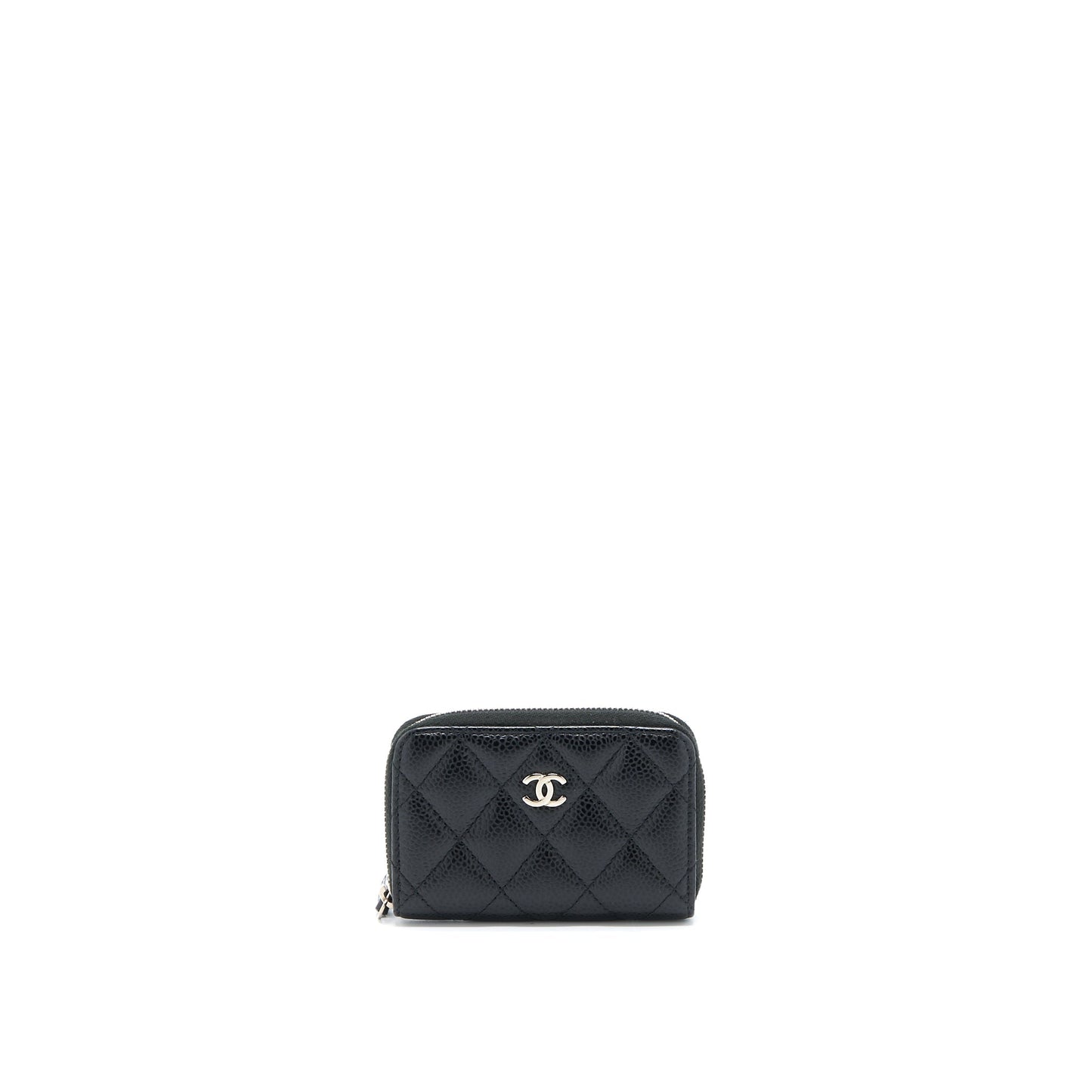 Chanel Small Zip Card Holder Caviar Black