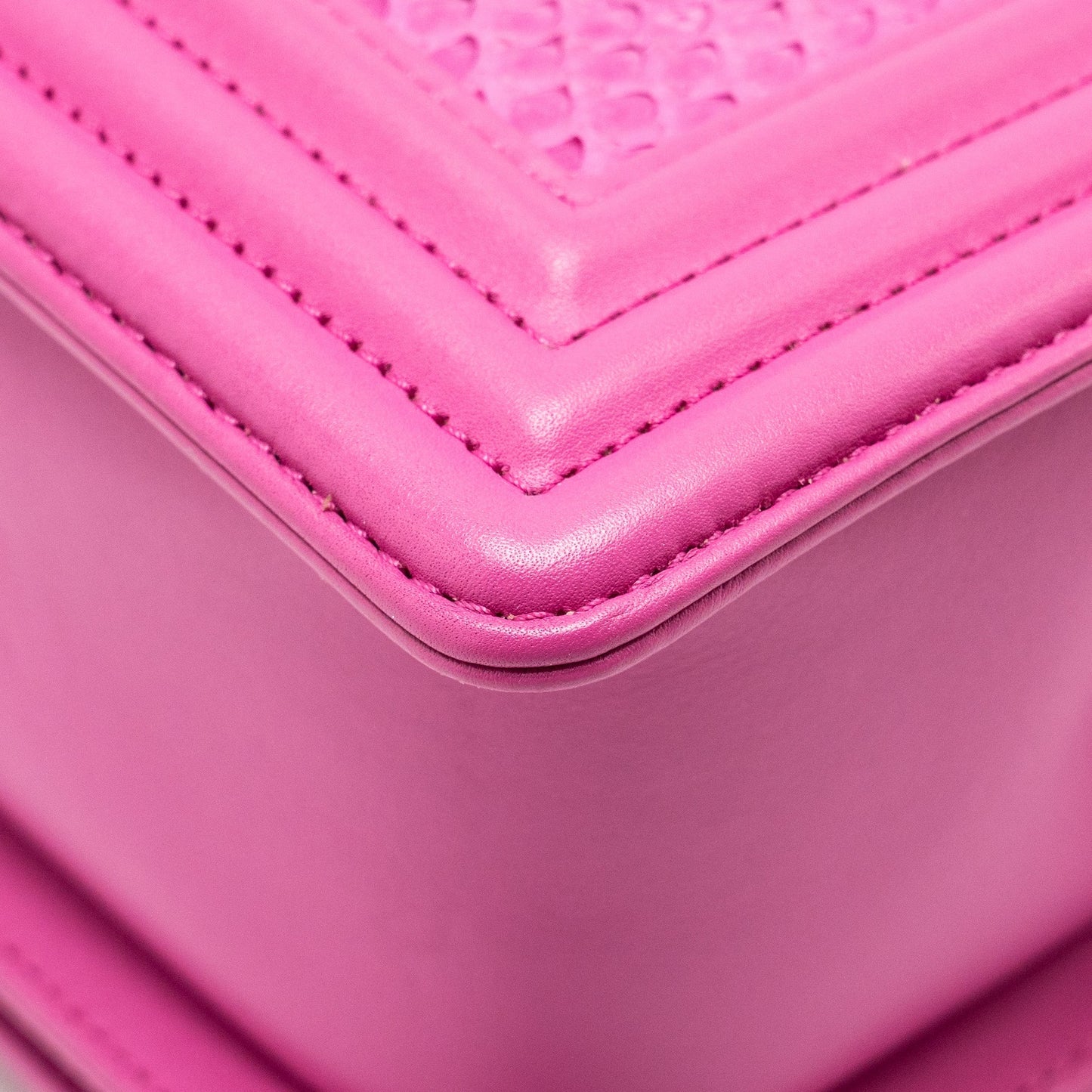 Chanel Medium Boy Flap Bag Python Pink Brushed