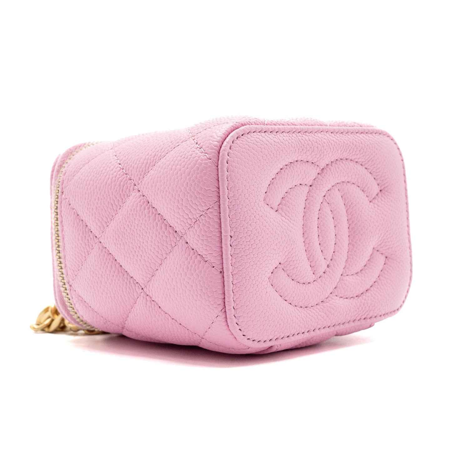 Chanel mini vanity with chain caviar light pink  (Microchip)