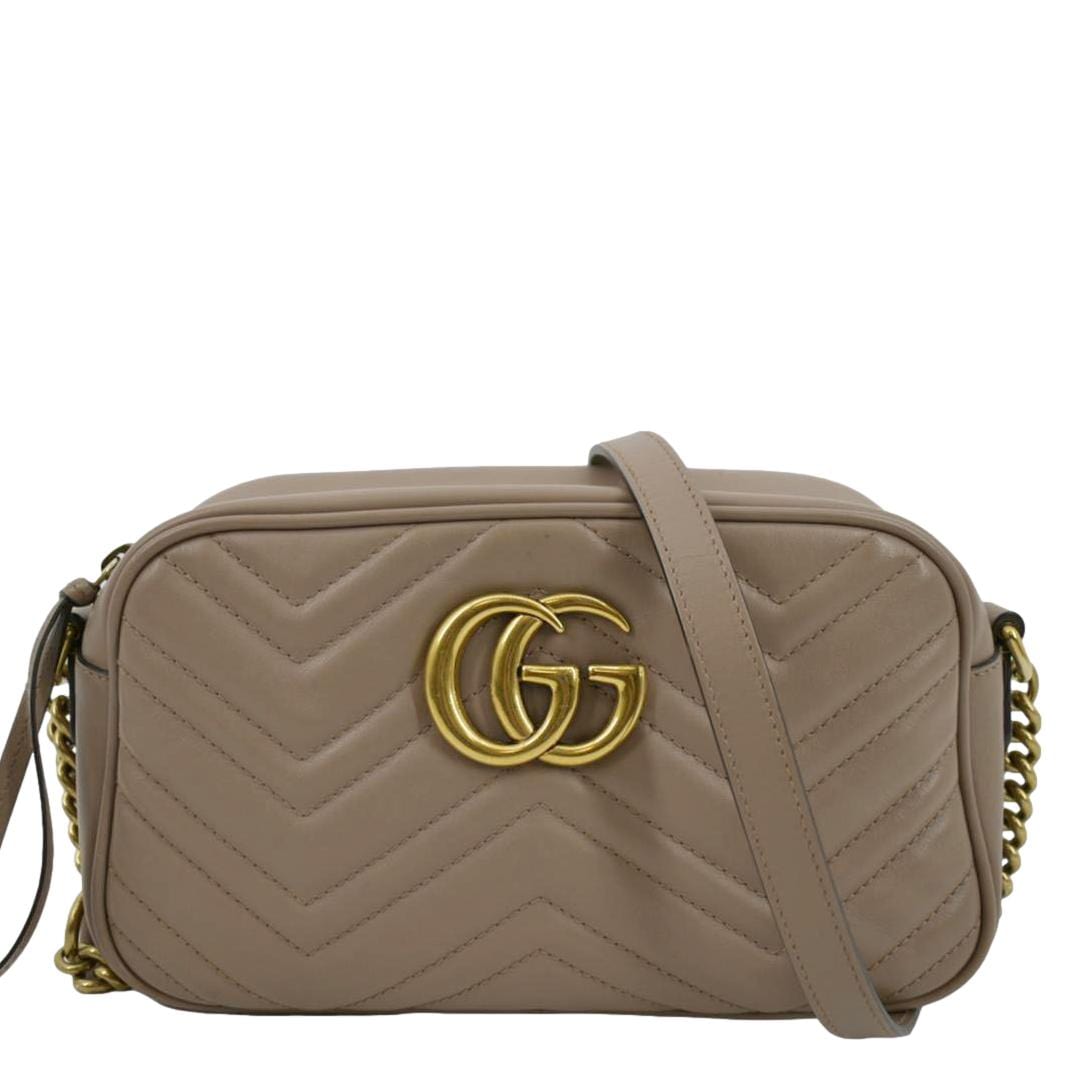 GUCCI GG Marmont Matelasse Leather Crossbody Bag Dusty Pink 447632