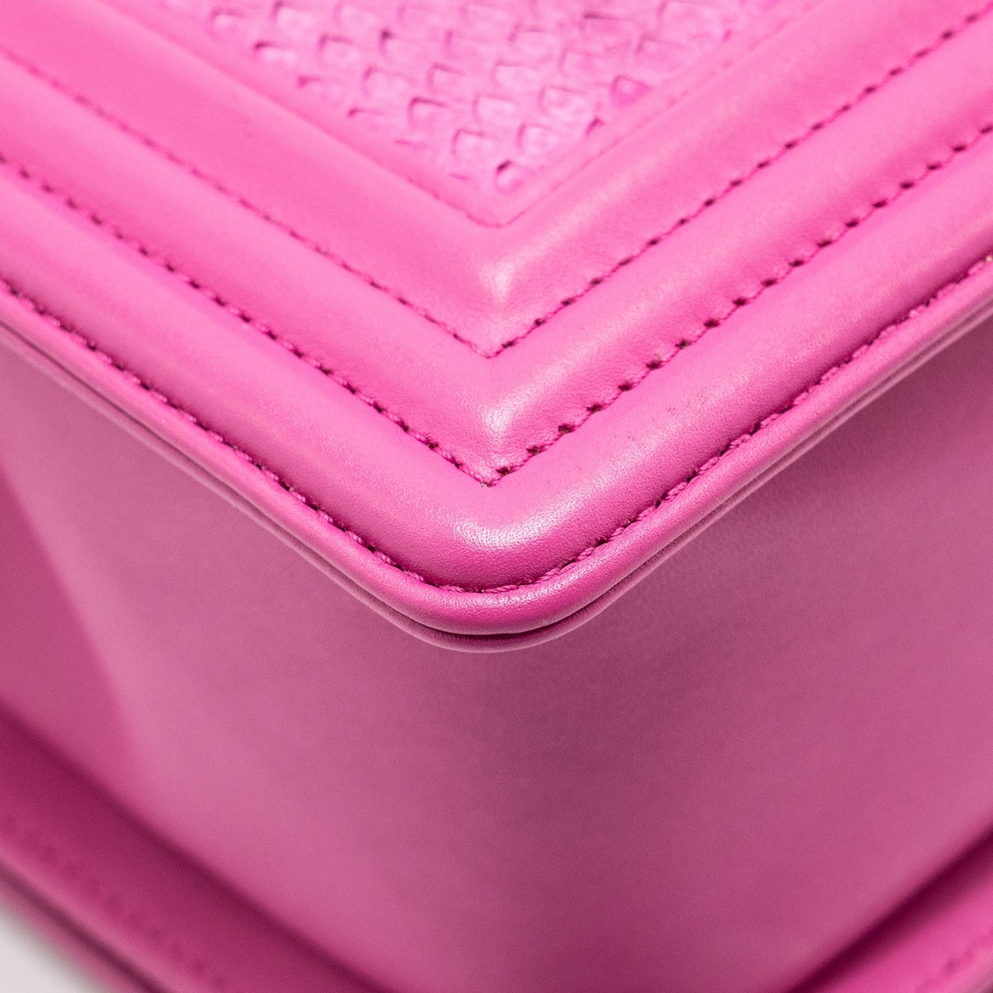 Chanel Medium Boy Flap Bag Python Pink Brushed