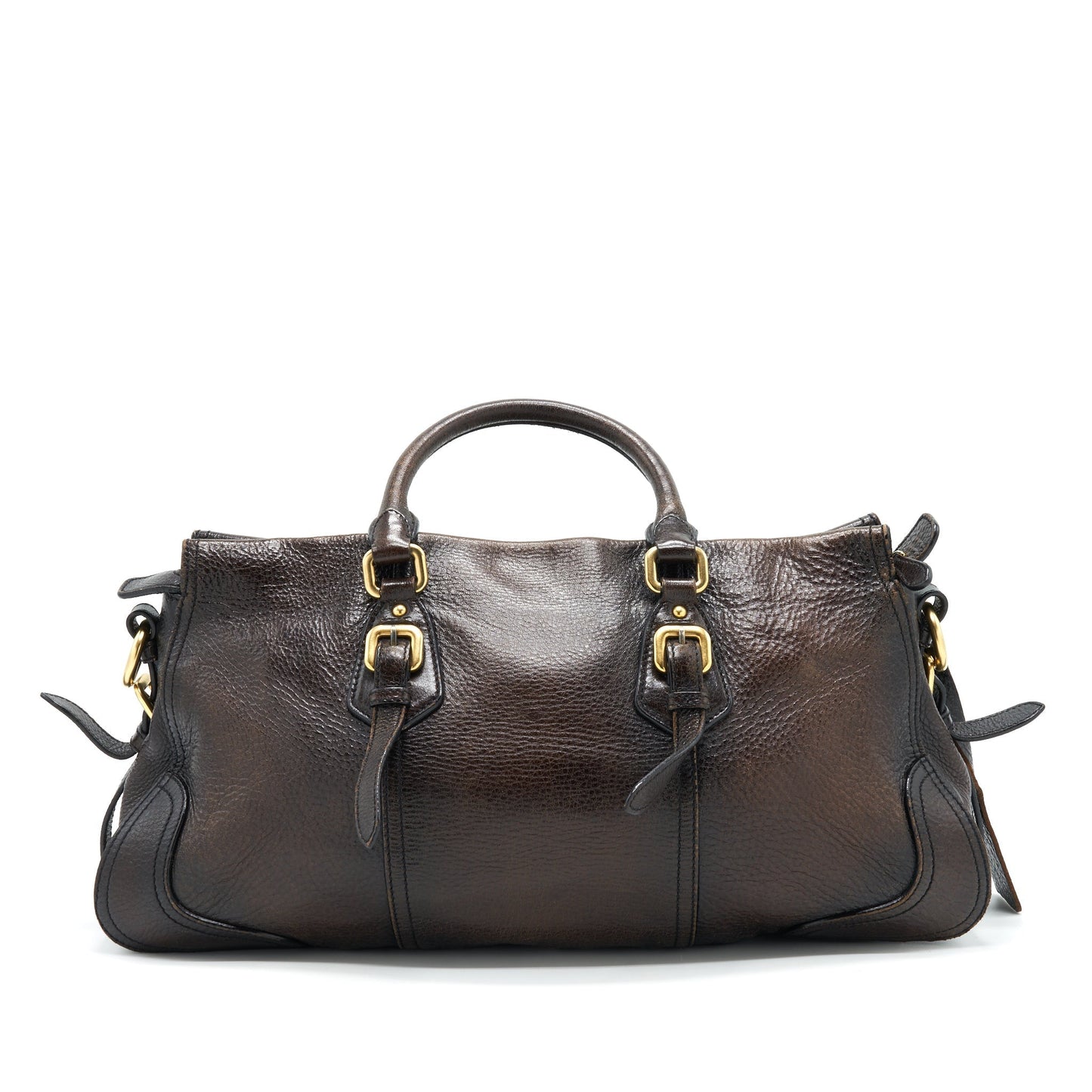 PRADA Handle Tote Purse with Strap in Brown