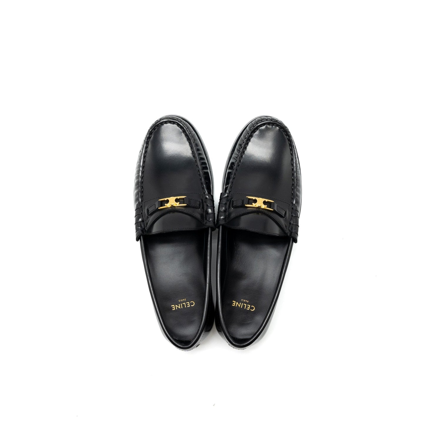 Celine Size 37 Luco Triomphe Loafer Calfskin Black