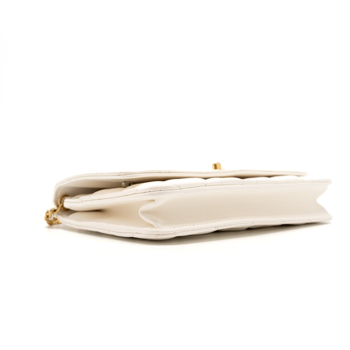 Chanel Pearl Crush Wallet on Chain Lambskin White Brushed  (Microchip)