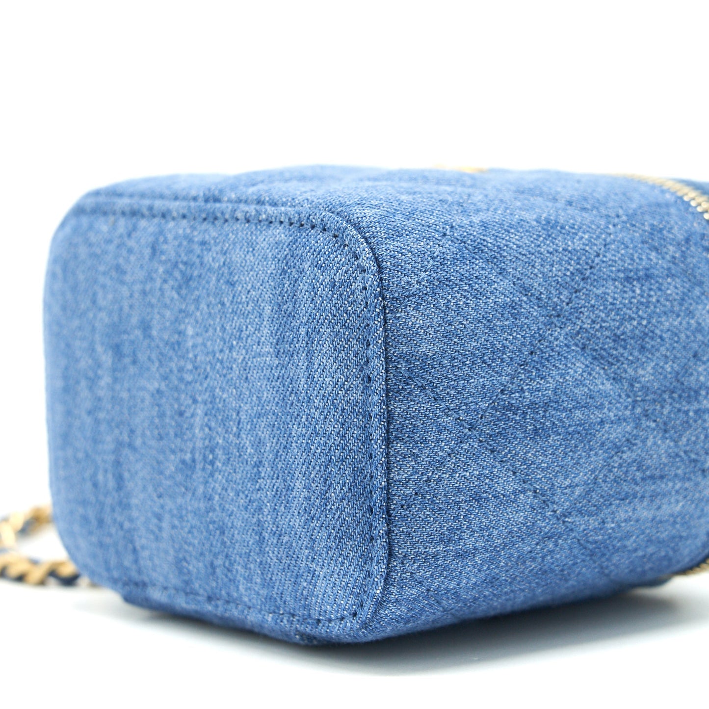 Chanel 22C Pearl Crush mini Vanity with Chain Denim