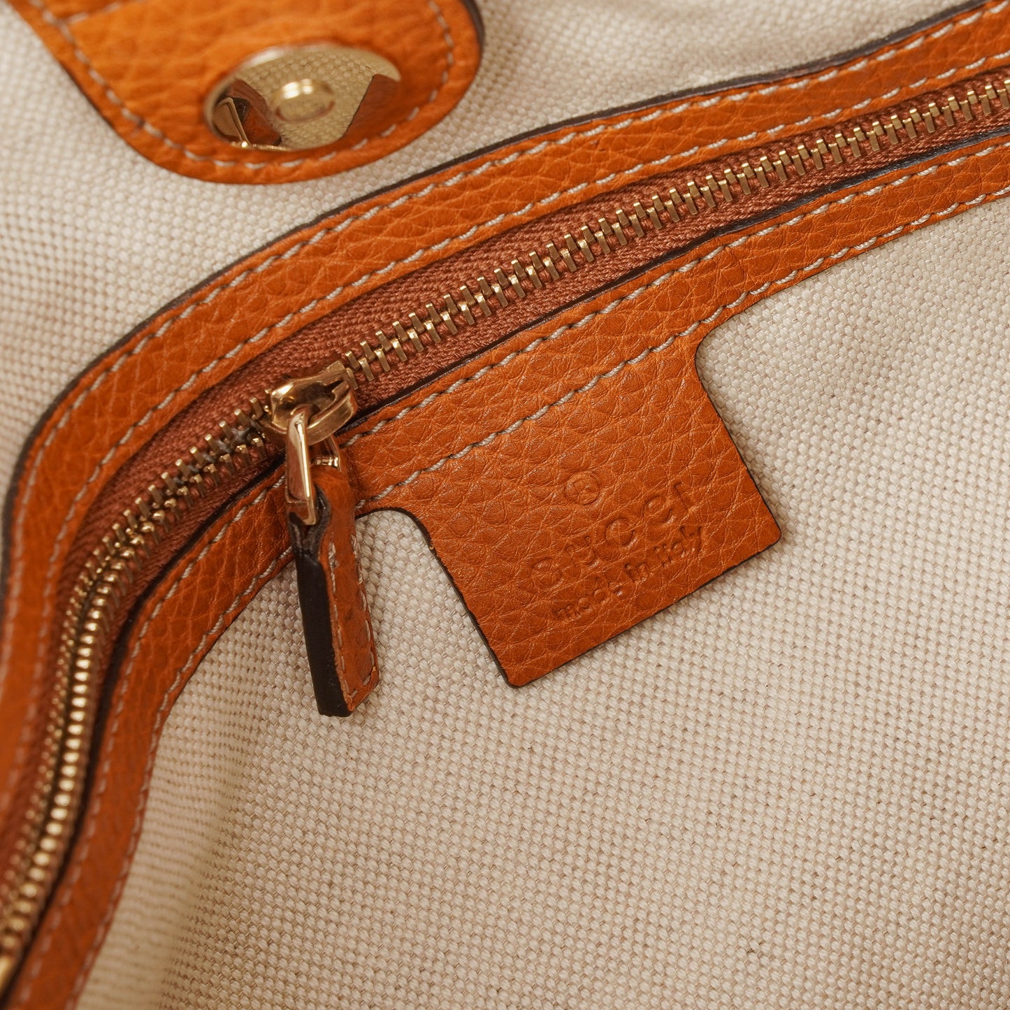 Gucci Web Striped Brown Lerahter Hobo Bag