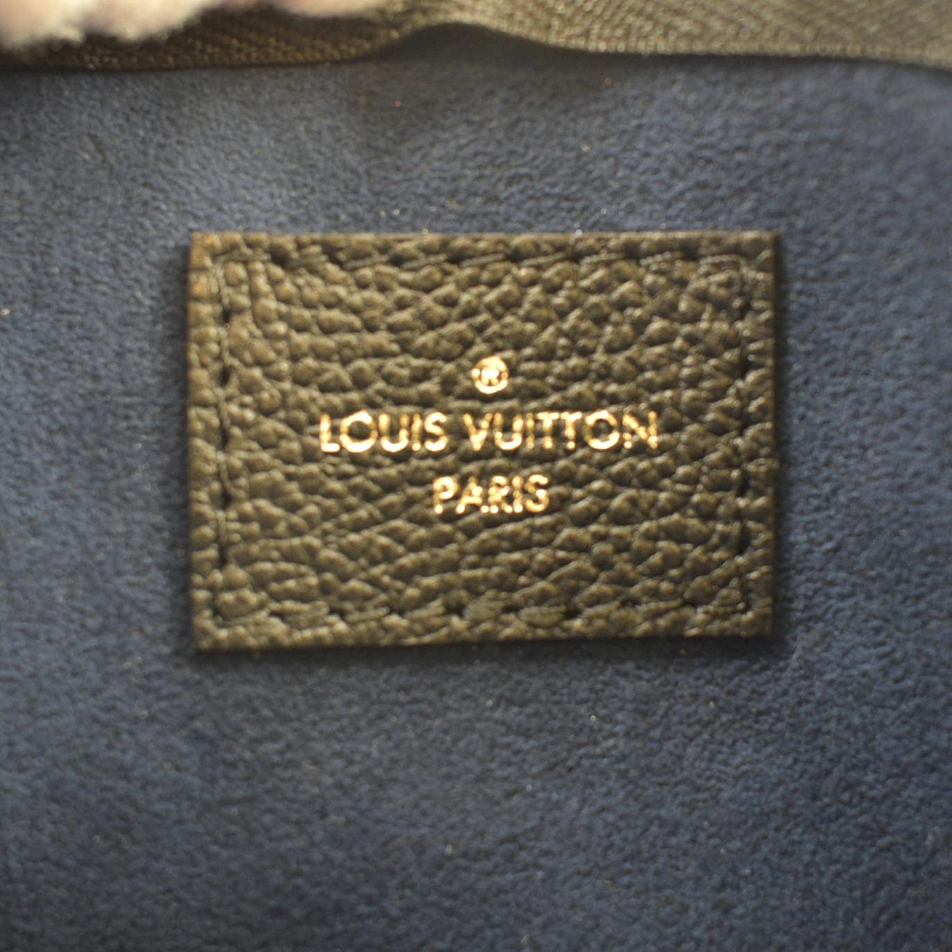 LOUIS VUITTON Neverfull Empreinte Monogram Pochette Wristlet Pouch Black