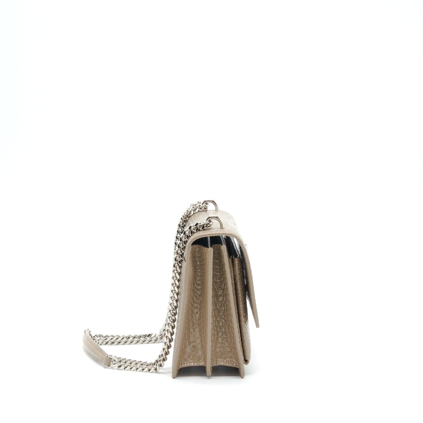 Saint Laurent () Medium Sunset Crocodile-Embossed Shiny Light Bronze