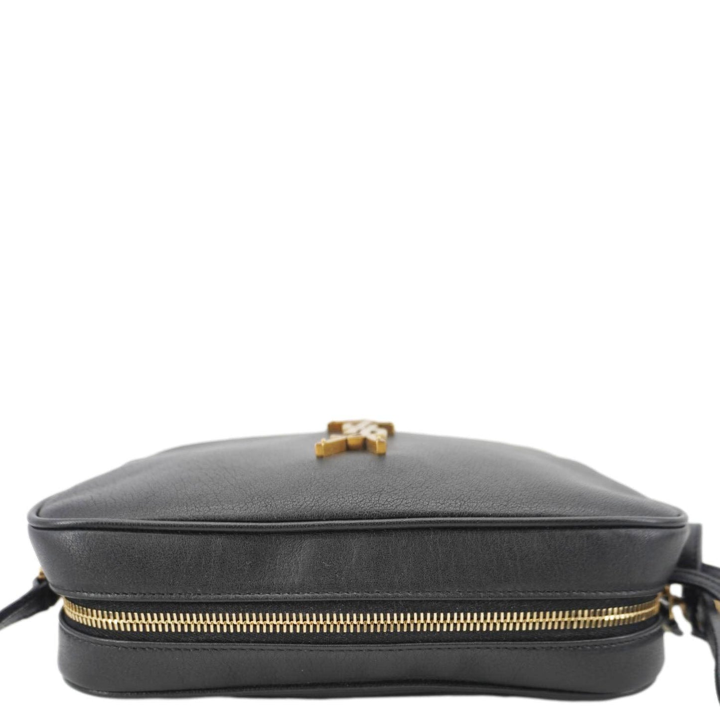 YVES SAINT LAURENT Lou Grained Leather Camera Crossbody Bag Black