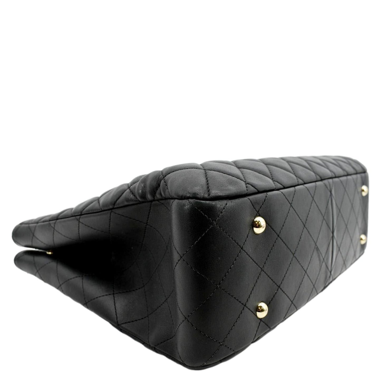 CHANEL Large Classic Shopping Quilted Leather Tote Bag Black