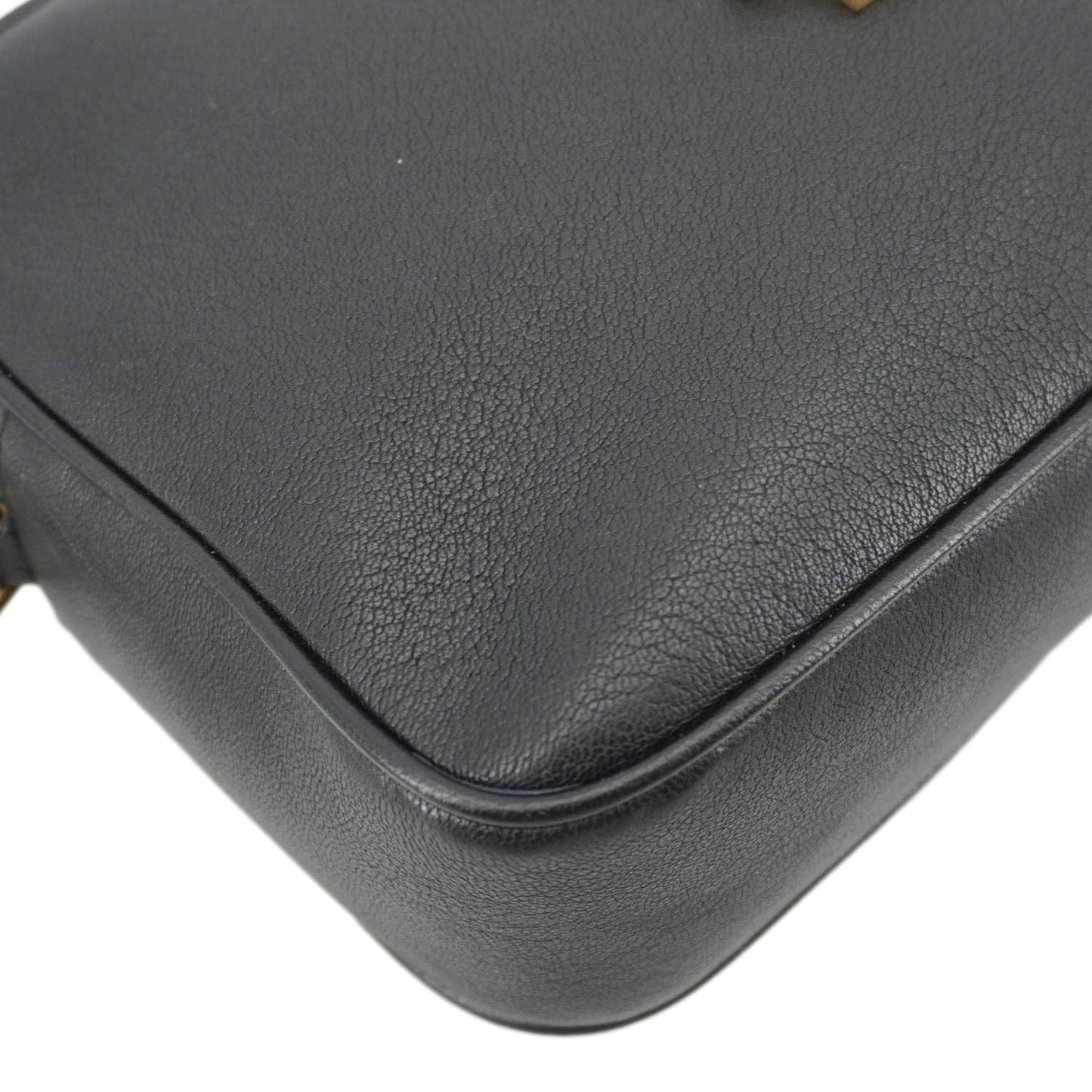 YVES SAINT LAURENT Lou Grained Leather Camera Crossbody Bag Black