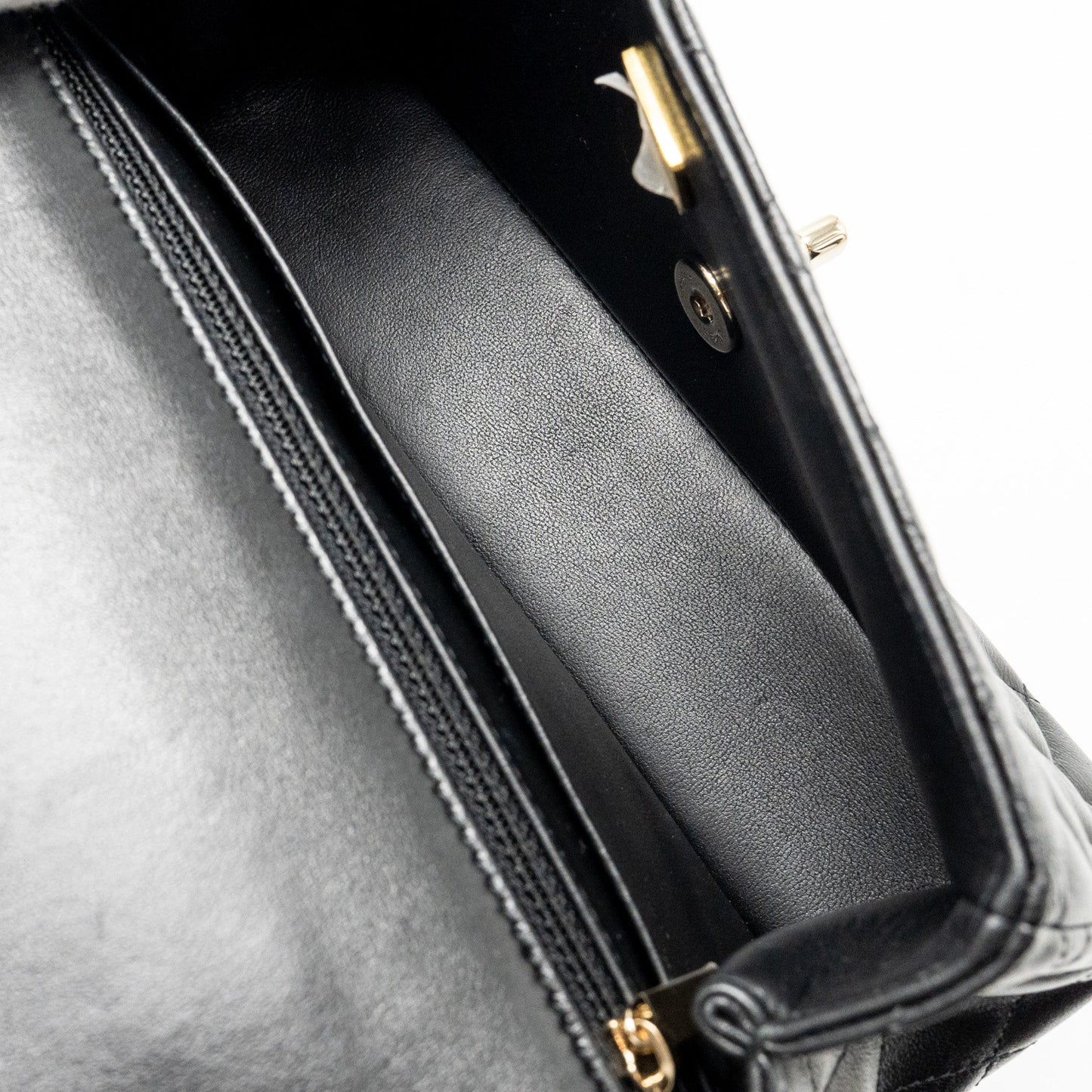Chanel 23a Crystal Top Handle Flap Bag Shiny Lambskin Black L(microchip)