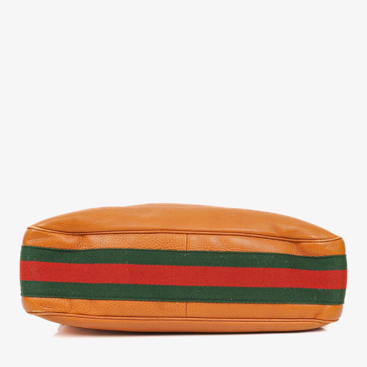 Gucci Web Striped Brown Lerahter Hobo Bag