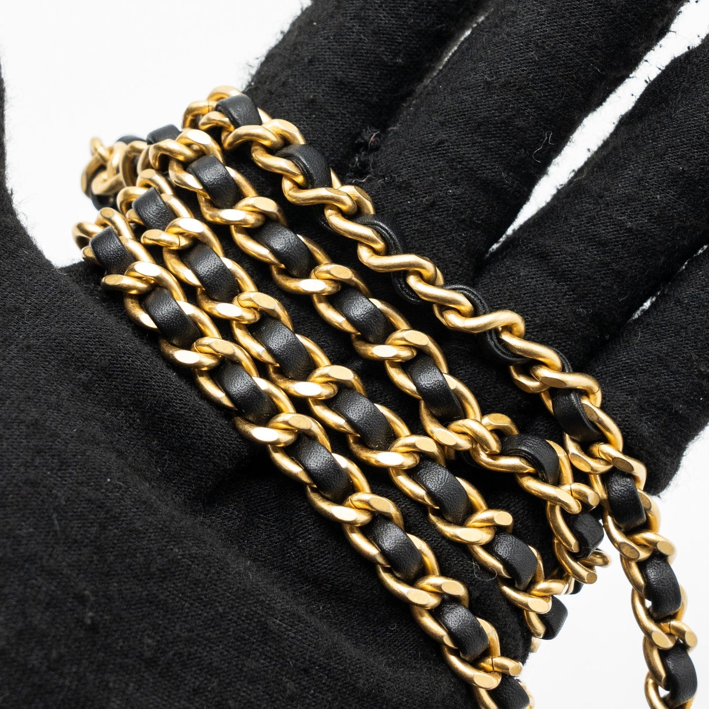 Chanel 24c Gold Crush Mini Flap Bag Calfskin Black  (Microchip)
