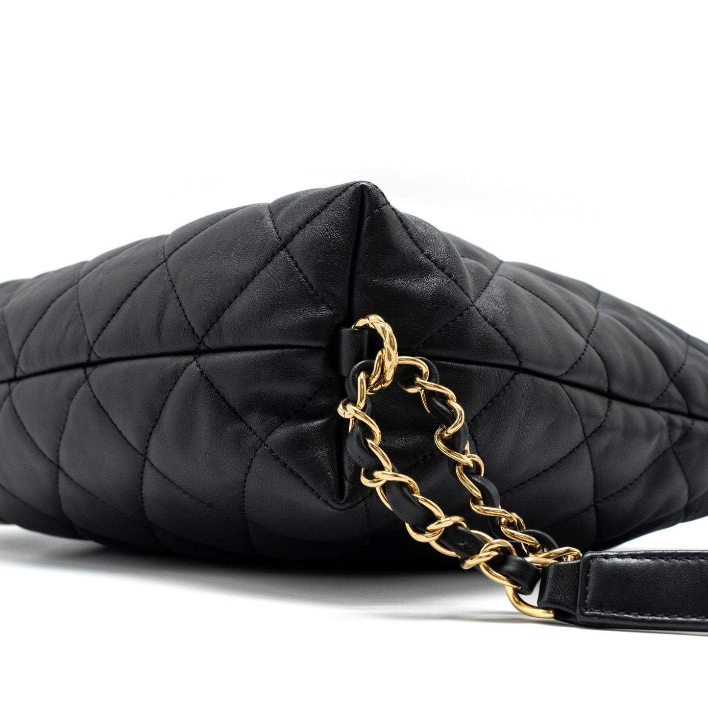 Chanel 22B Hobo Bag Lambskin Black Brushed  (Microchip)