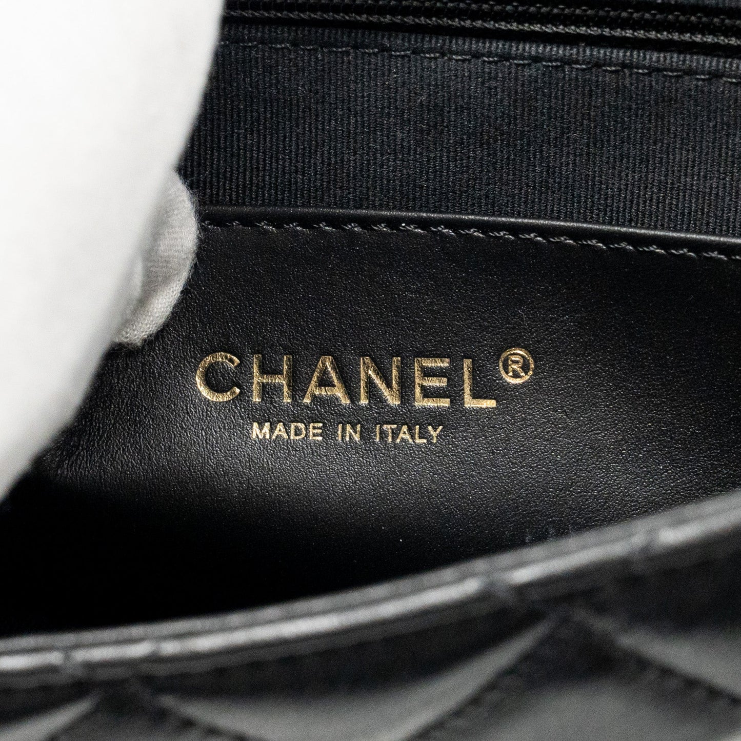 Chanel 24C Quilted Small Messenger Bag Black Lambskin  (Microchip)